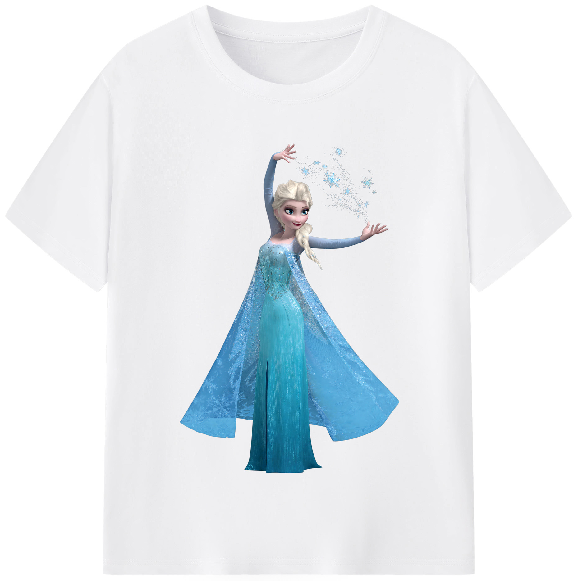 （画像用） アナと雪の女王 アンナ エルサ Frozen Anna Elsa 綿100％半袖Tシャツ（フロントプリント）