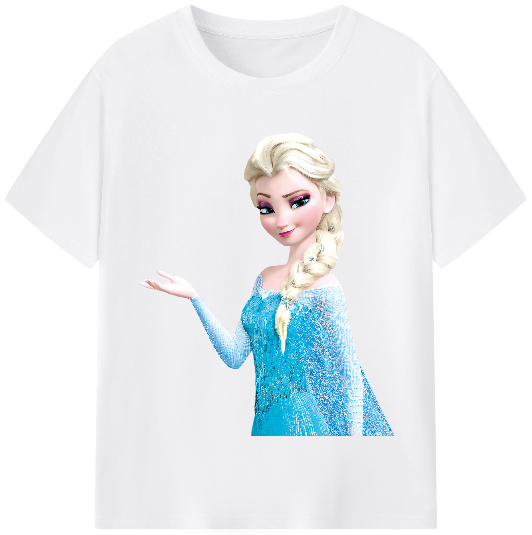 （画像用） アナと雪の女王 アンナ エルサ Frozen Anna Elsa 綿100％半袖Tシャツ（フロントプリント）