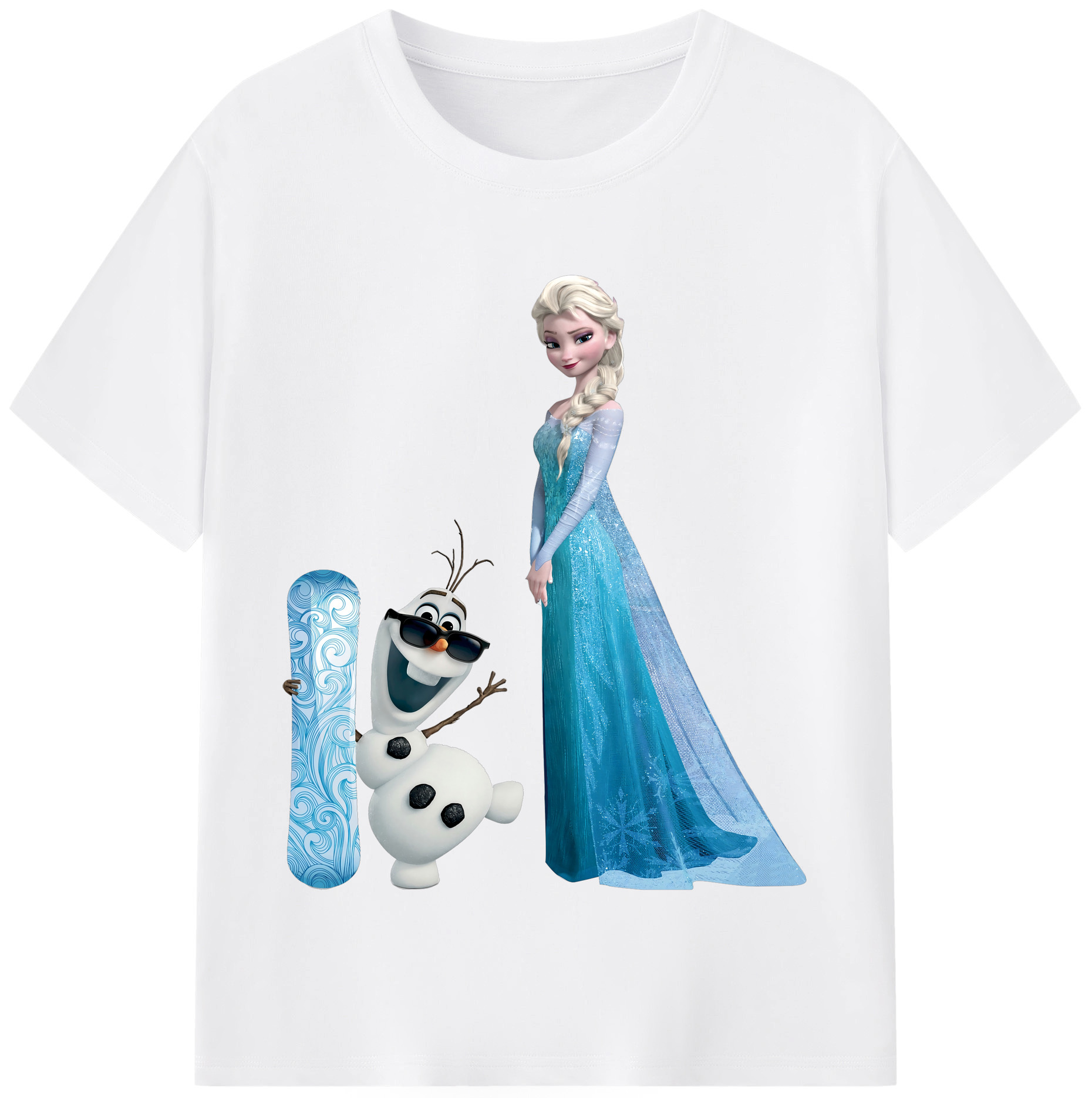 （画像用） アナと雪の女王 アンナ エルサ Frozen Anna Elsa 綿100％半袖Tシャツ（フロントプリント）