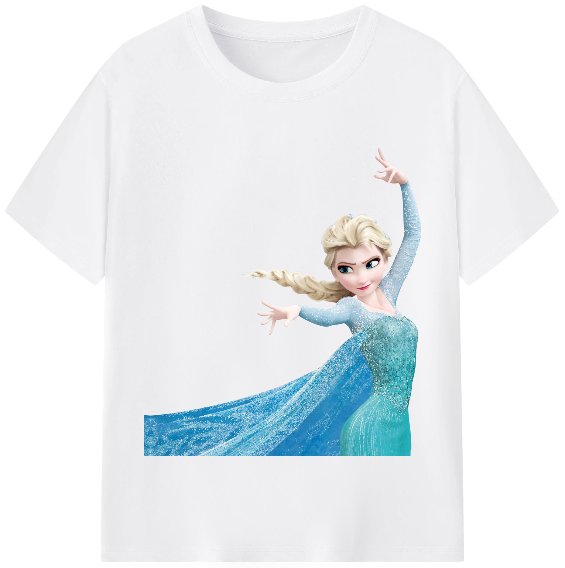 （画像用） アナと雪の女王 アンナ エルサ Frozen Anna Elsa 綿100％半袖Tシャツ（フロントプリント）