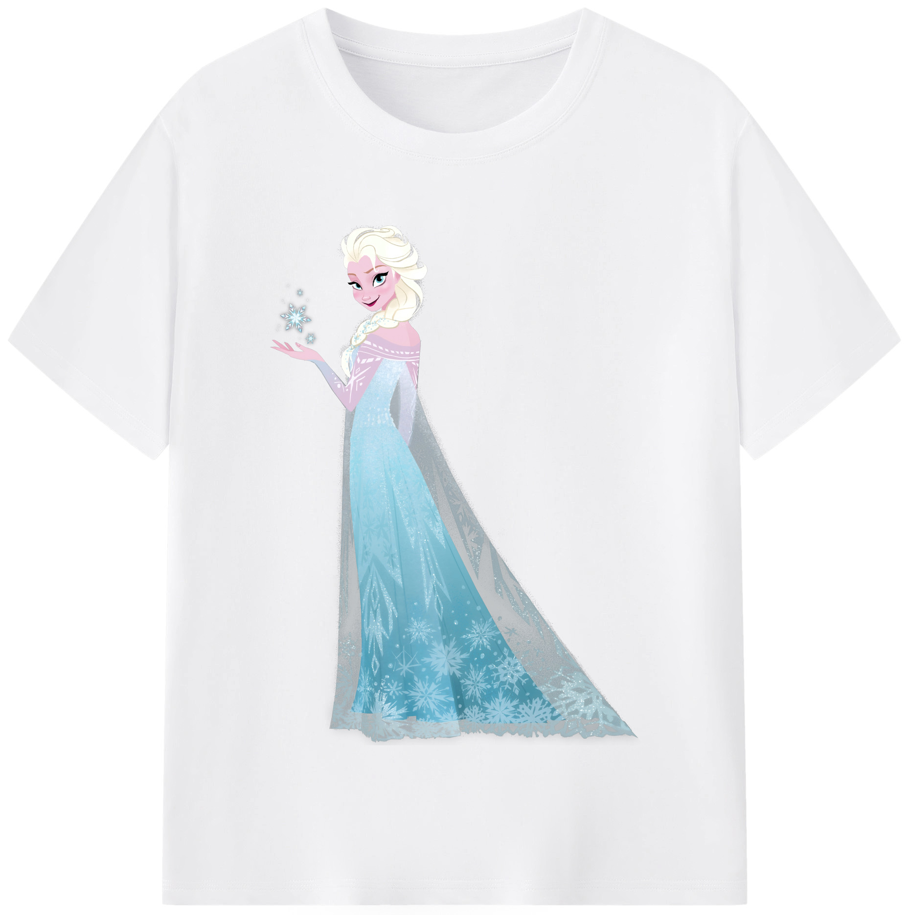 （画像用） アナと雪の女王 アンナ エルサ Frozen Anna Elsa 綿100％半袖Tシャツ（フロントプリント）