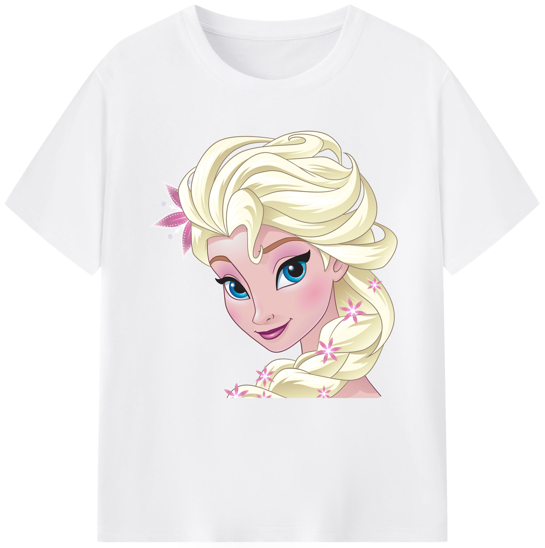 （画像用） アナと雪の女王 アンナ エルサ Frozen Anna Elsa 綿100％半袖Tシャツ（フロントプリント）