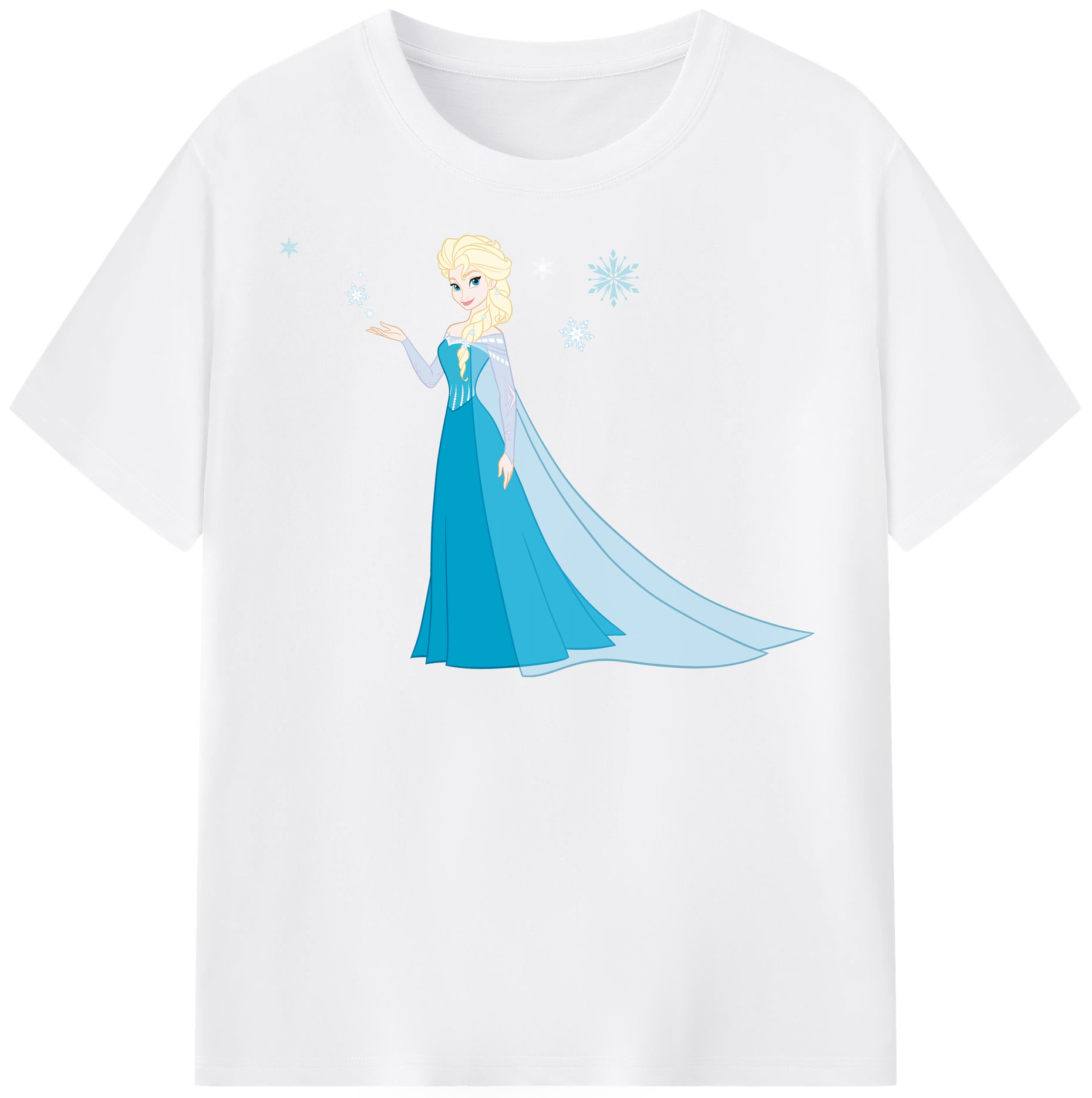 （画像用） アナと雪の女王 アンナ エルサ Frozen Anna Elsa 綿100％半袖Tシャツ（フロントプリント）