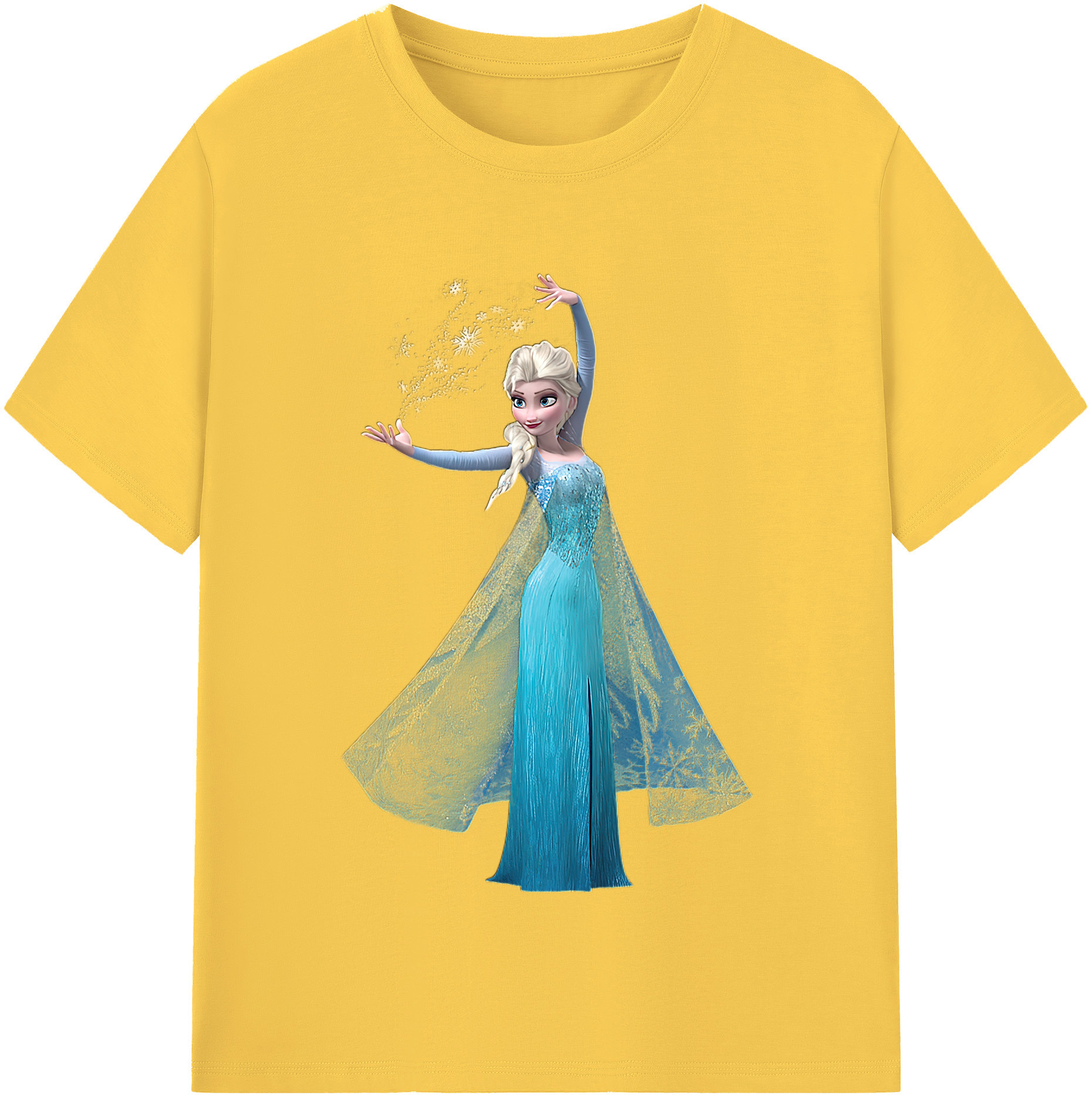 （画像用） アナと雪の女王 アンナ エルサ Frozen Anna Elsa 綿100％半袖Tシャツ（フロントプリント）