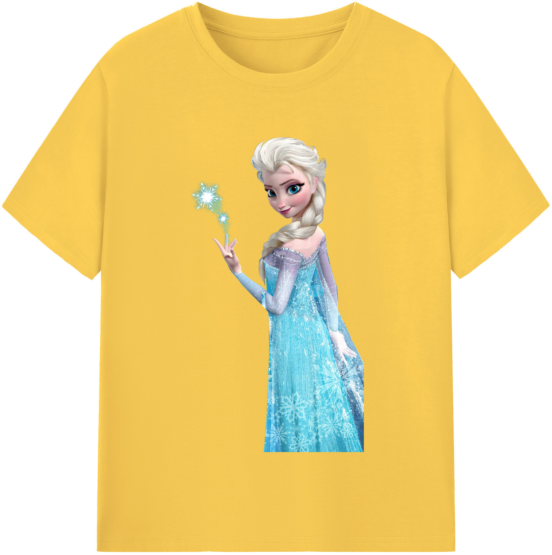 （画像用） アナと雪の女王 アンナ エルサ Frozen Anna Elsa 綿100％半袖Tシャツ（フロントプリント）