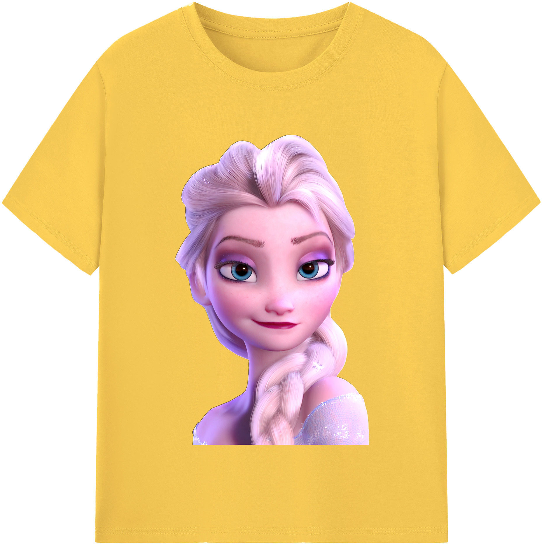 （画像用） アナと雪の女王 アンナ エルサ Frozen Anna Elsa 綿100％半袖Tシャツ（フロントプリント）