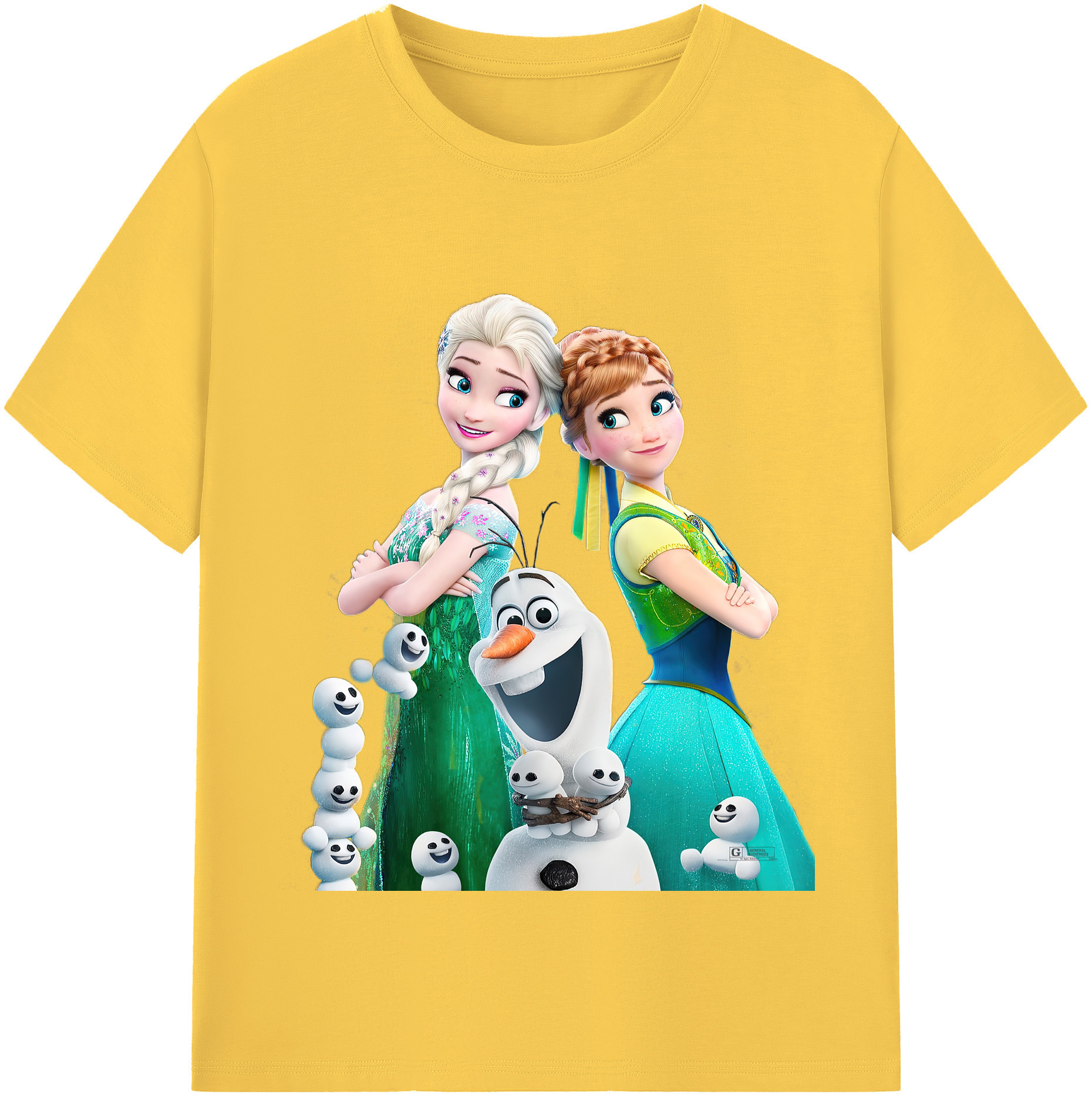 （画像用） アナと雪の女王 アンナ エルサ Frozen Anna Elsa 綿100％半袖Tシャツ（フロントプリント）