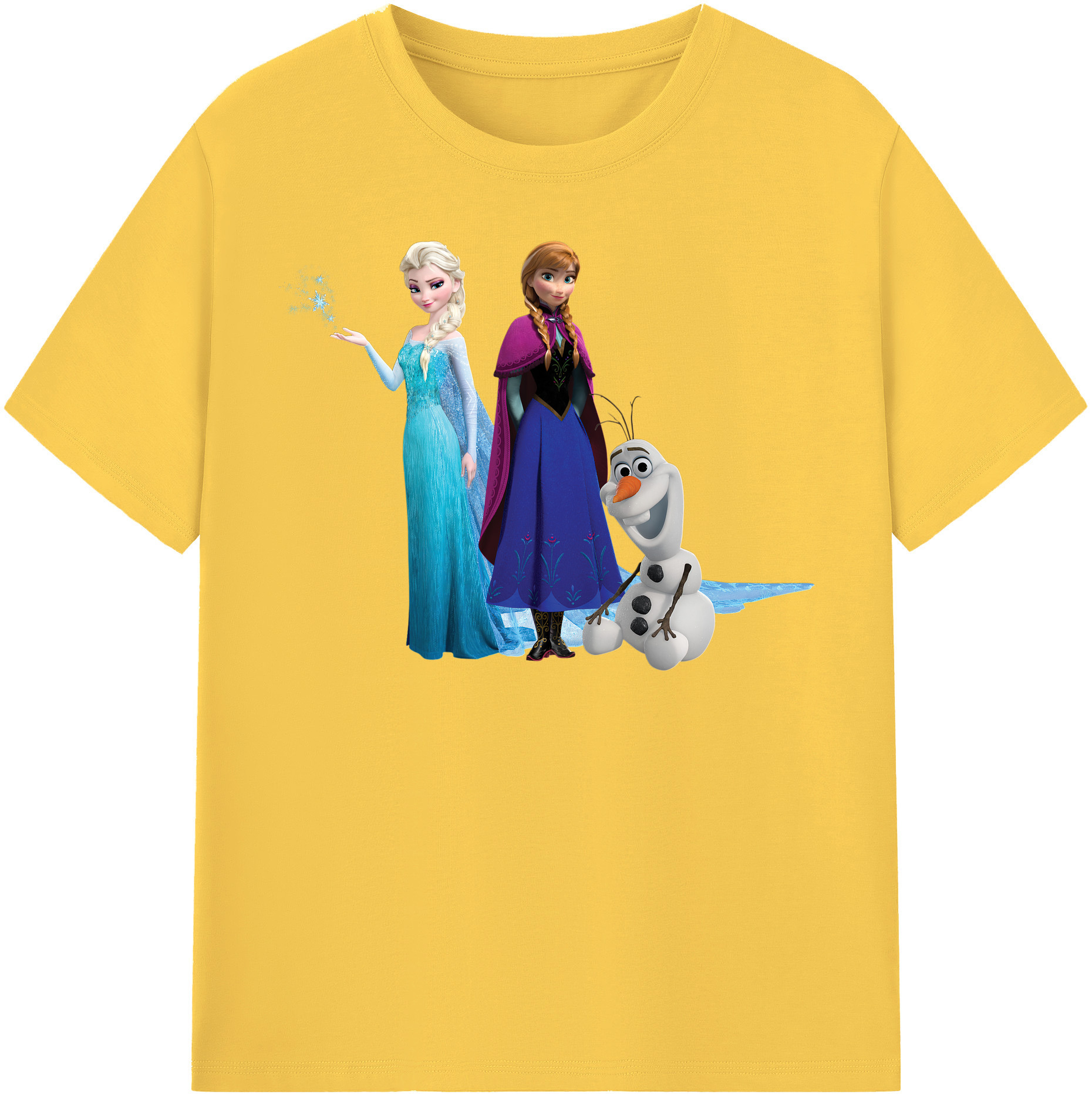（画像用） アナと雪の女王 アンナ エルサ Frozen Anna Elsa 綿100％半袖Tシャツ（フロントプリント）