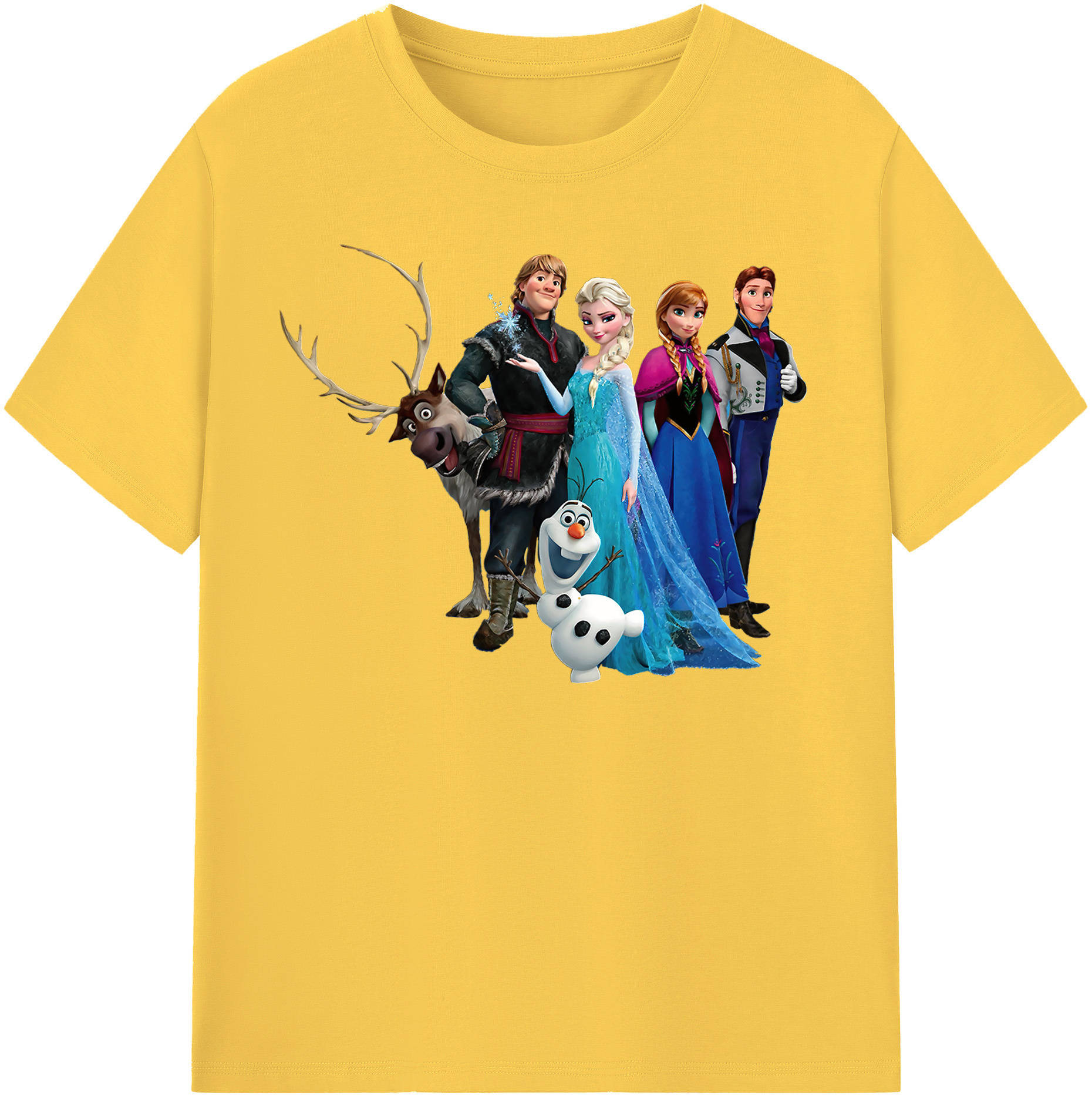 （画像用） アナと雪の女王 アンナ エルサ Frozen Anna Elsa 綿100％半袖Tシャツ（フロントプリント）