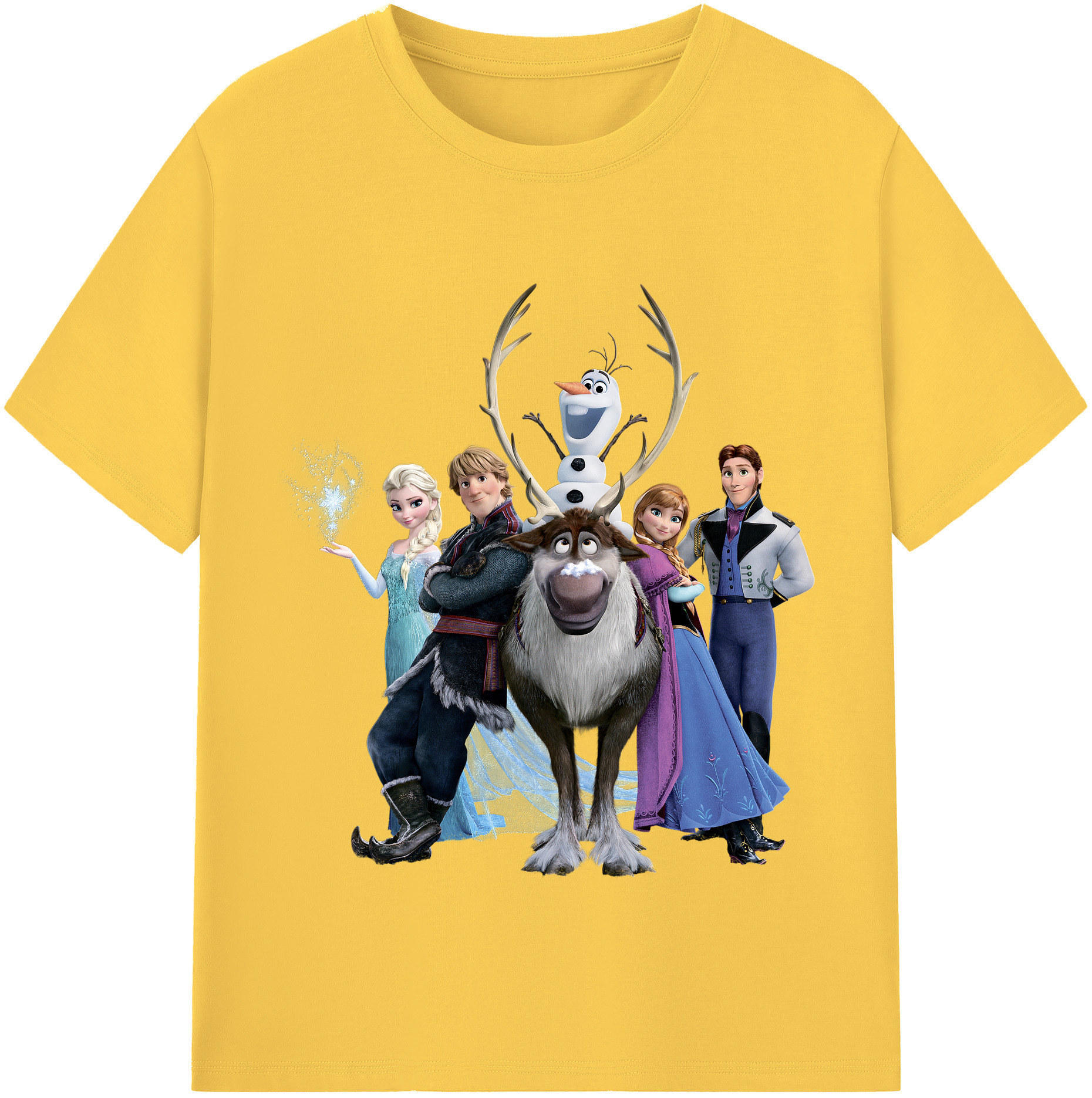 （画像用） アナと雪の女王 アンナ エルサ Frozen Anna Elsa 綿100％半袖Tシャツ（フロントプリント）