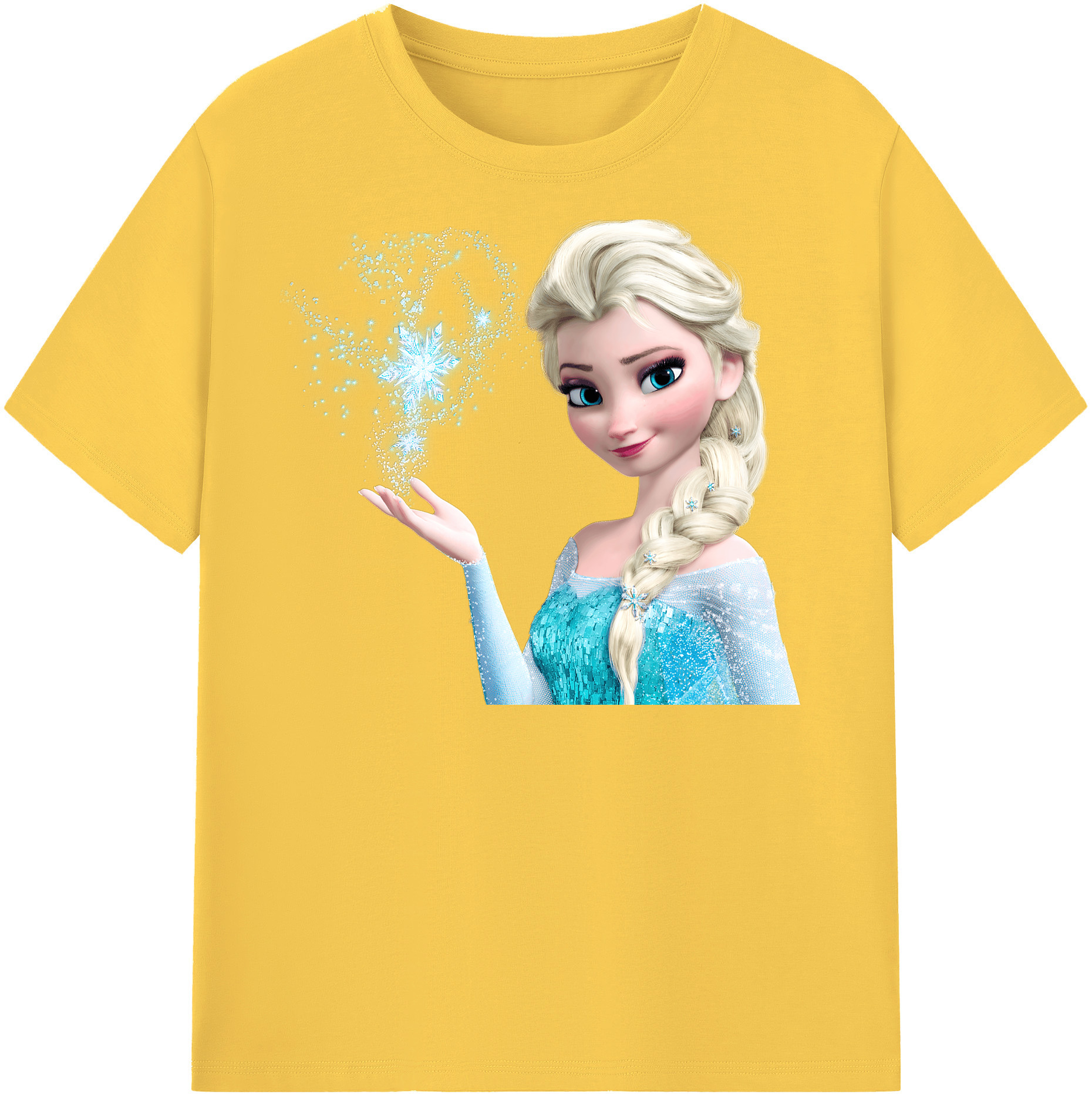 （画像用） アナと雪の女王 アンナ エルサ Frozen Anna Elsa 綿100％半袖Tシャツ（フロントプリント）