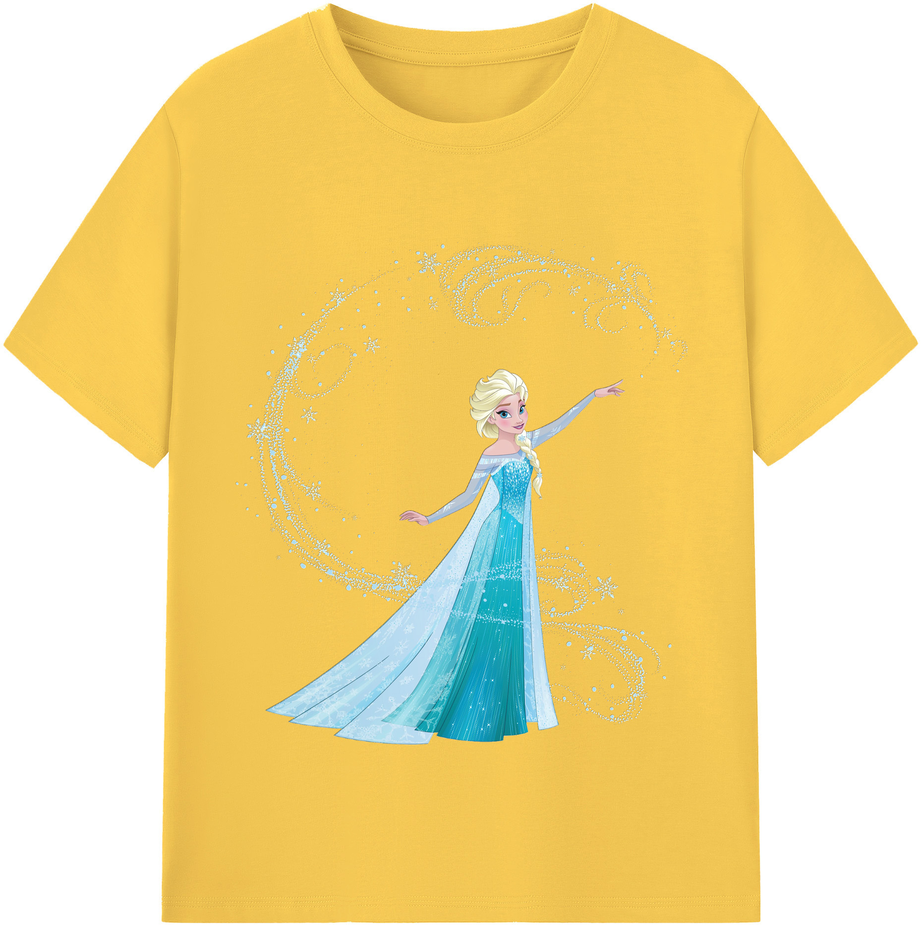 アナと雪の女王 アンナ エルサ Frozen Anna Elsa 綿100％半袖Tシャツ（フロントプリント）