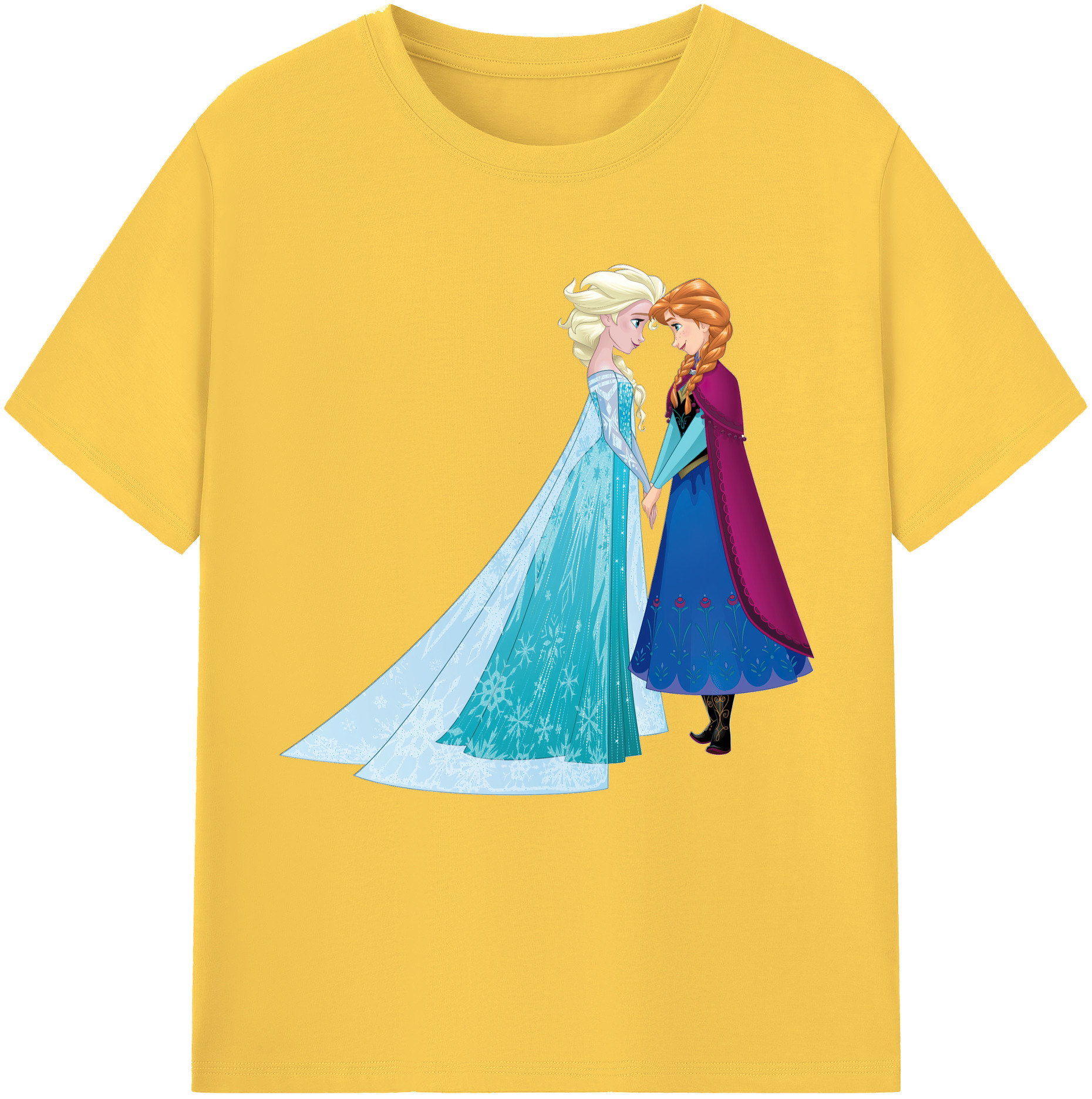 （画像用） アナと雪の女王 アンナ エルサ Frozen Anna Elsa 綿100％半袖Tシャツ（フロントプリント）