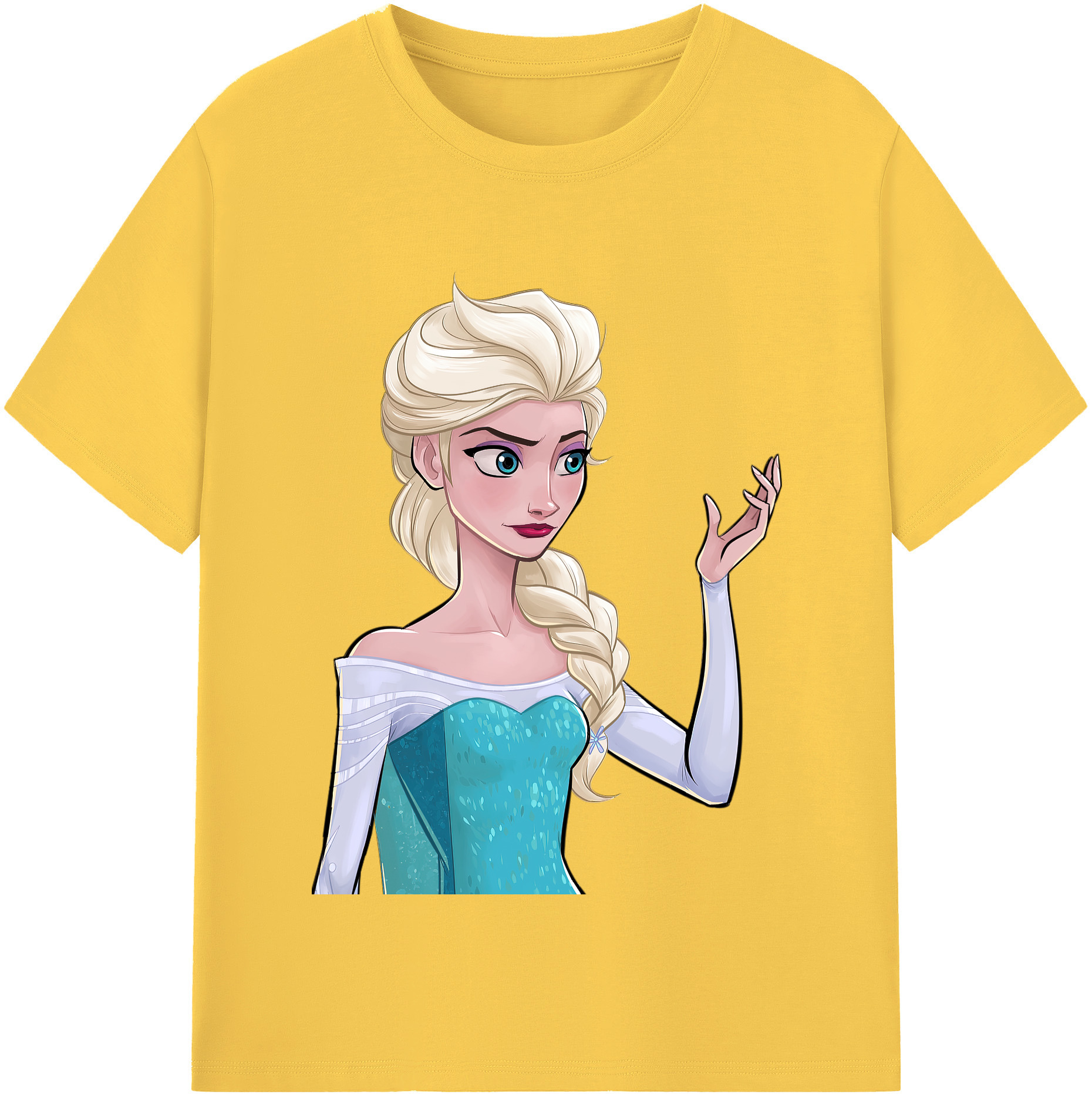 （画像用） アナと雪の女王 アンナ エルサ Frozen Anna Elsa 綿100％半袖Tシャツ（フロントプリント）