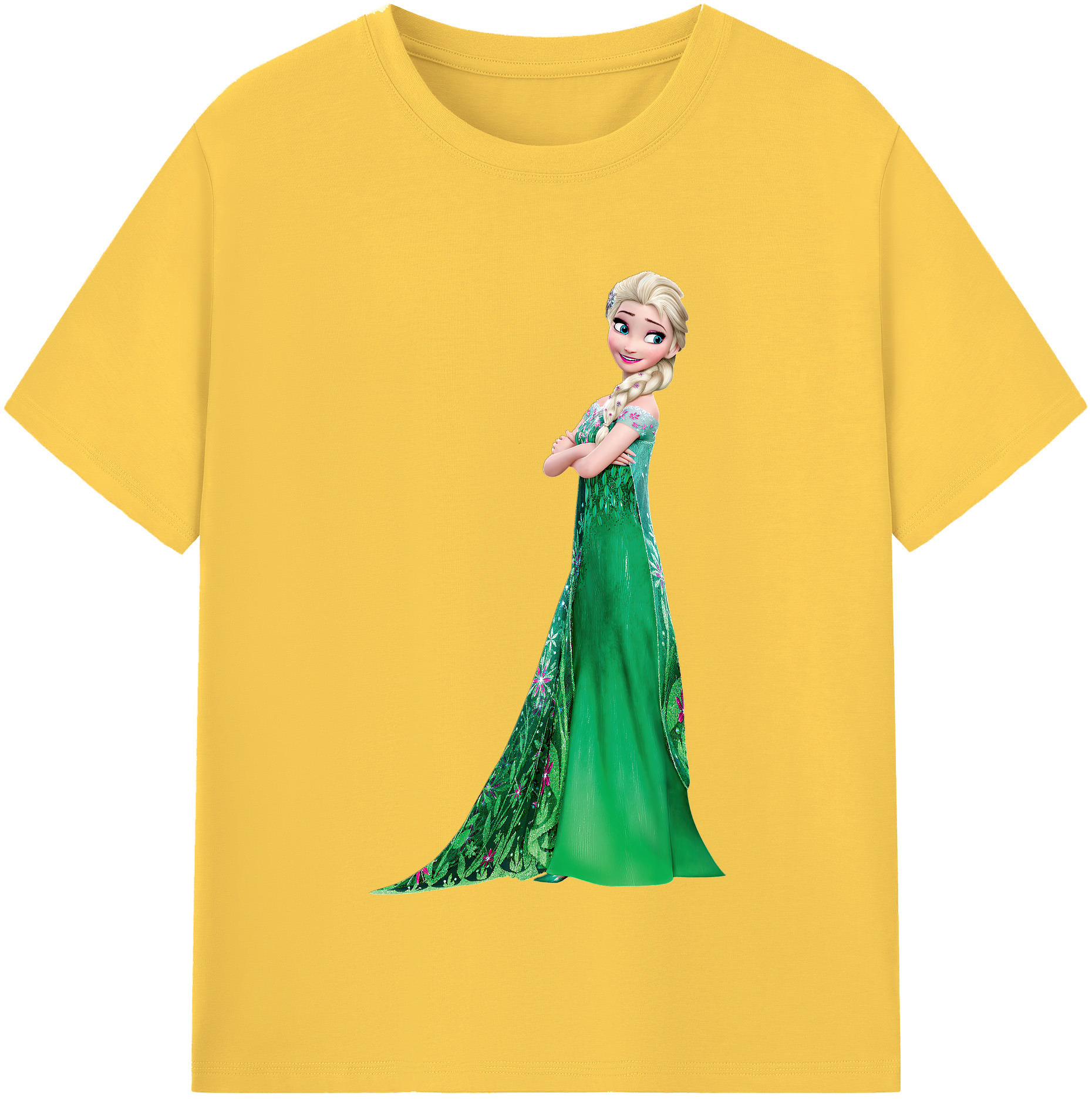 （画像用） アナと雪の女王 アンナ エルサ Frozen Anna Elsa 綿100％半袖Tシャツ（フロントプリント）
