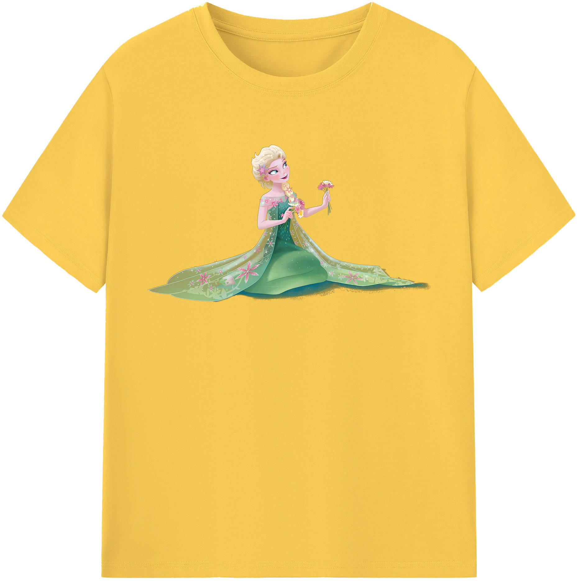 （画像用） アナと雪の女王 アンナ エルサ Frozen Anna Elsa 綿100％半袖Tシャツ（フロントプリント）