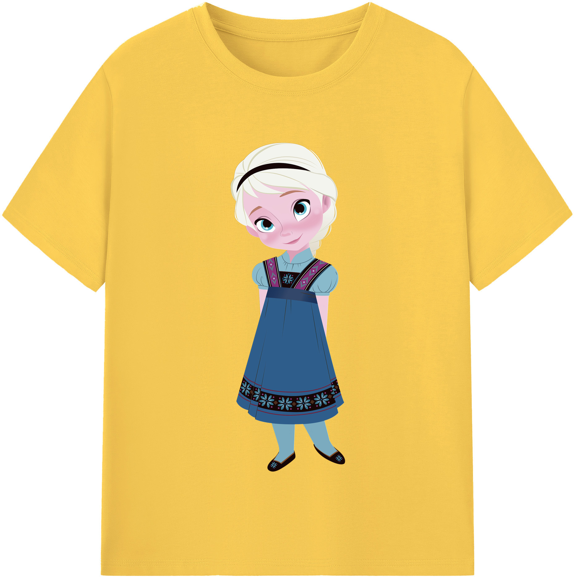 アナと雪の女王 アンナ エルサ Frozen Anna Elsa 綿100％半袖Tシャツ（フロントプリント）