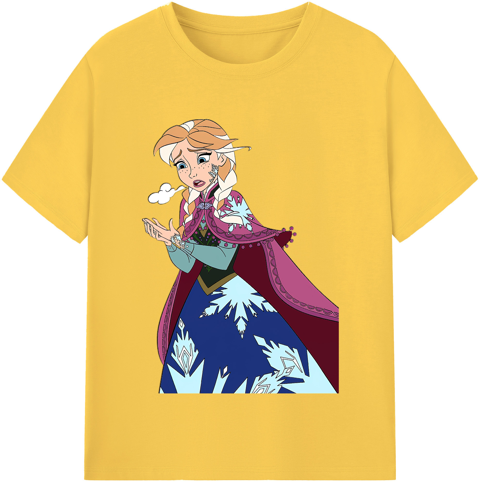 （画像用） アナと雪の女王 アンナ エルサ Frozen Anna Elsa 綿100％半袖Tシャツ（フロントプリント）