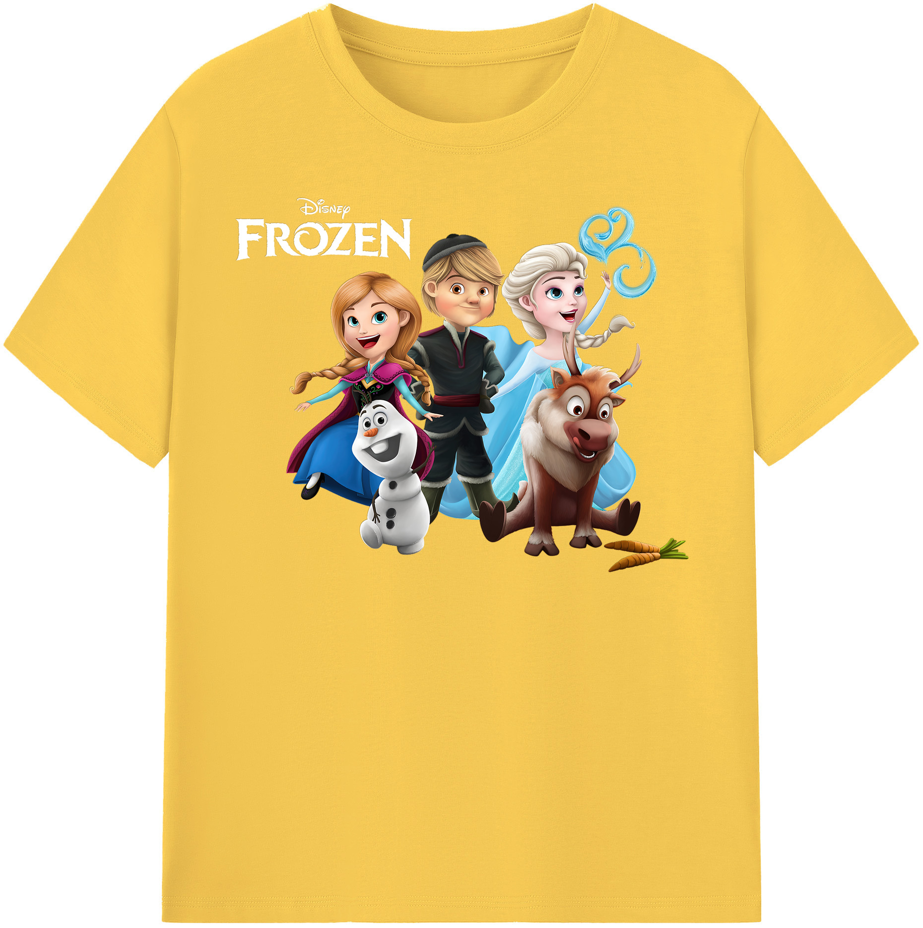 （画像用） アナと雪の女王 アンナ エルサ Frozen Anna Elsa 綿100％半袖Tシャツ（フロントプリント）