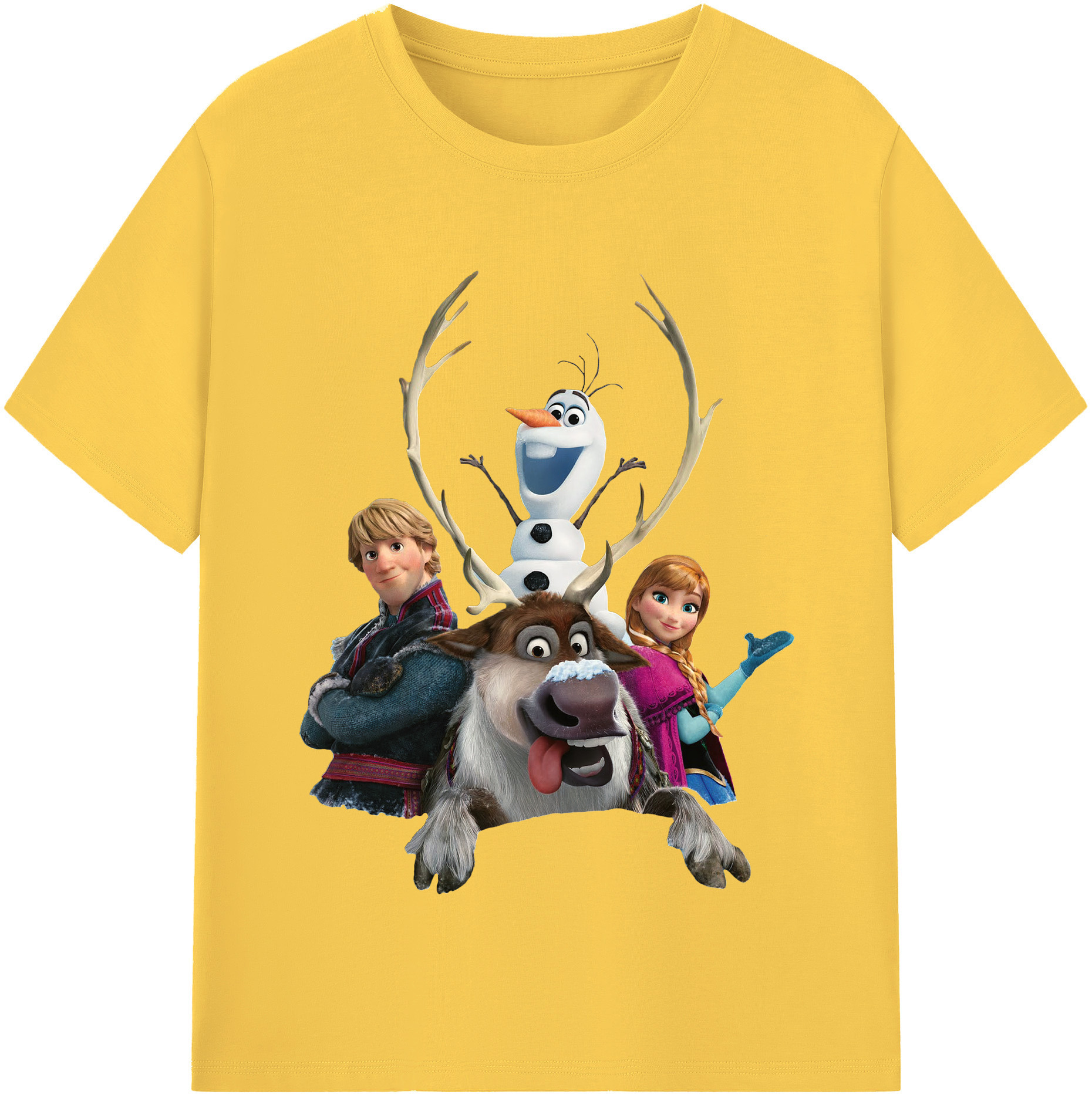 （画像用） アナと雪の女王 アンナ エルサ Frozen Anna Elsa 綿100％半袖Tシャツ（フロントプリント）