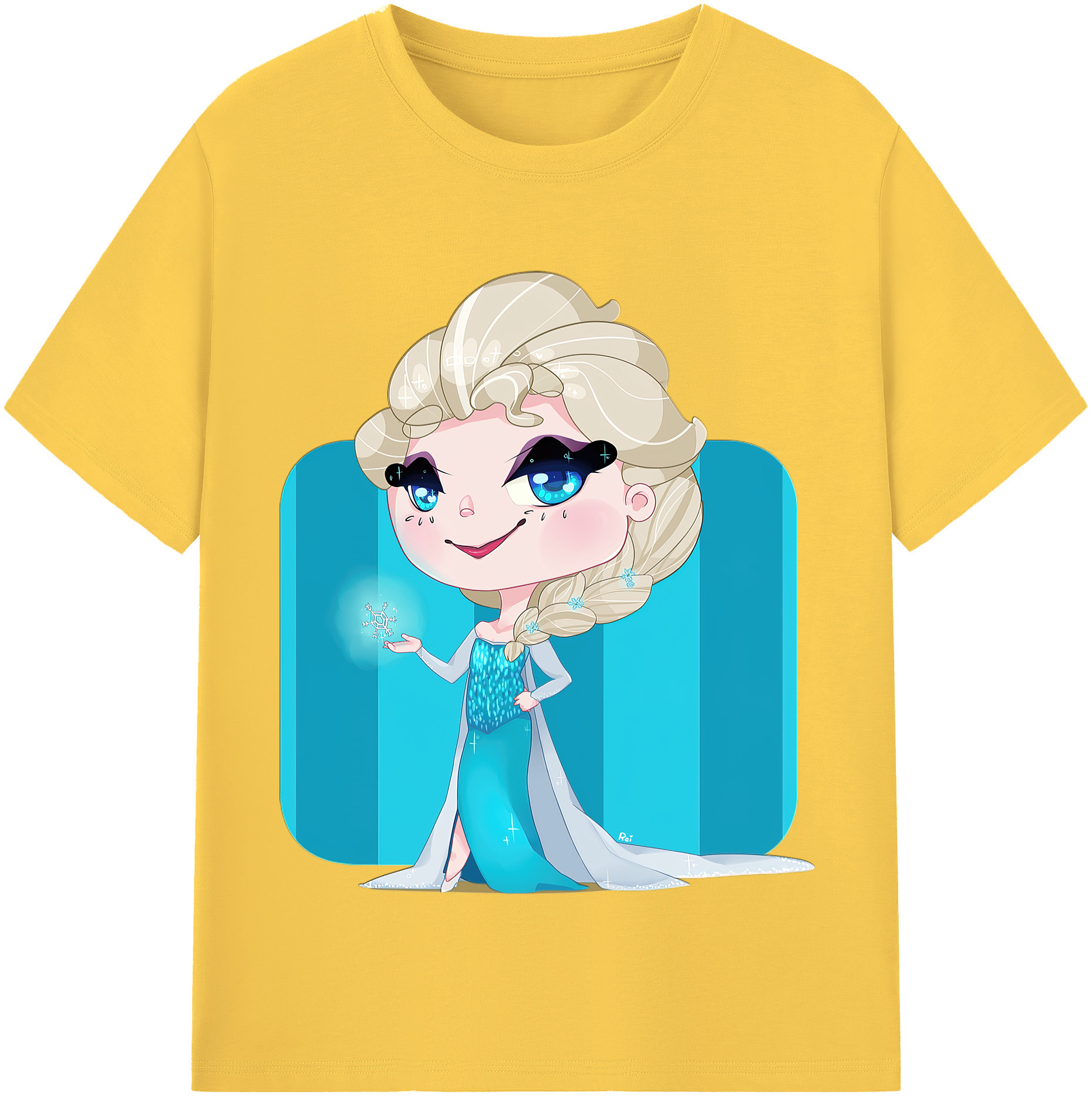 （画像用） アナと雪の女王 アンナ エルサ Frozen Anna Elsa 綿100％半袖Tシャツ（フロントプリント）