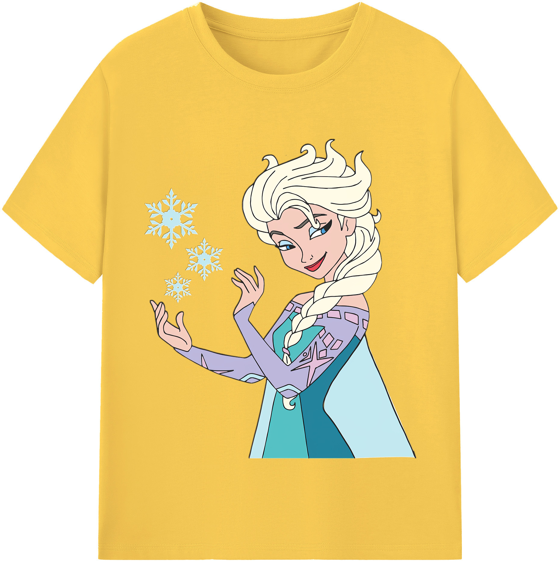 （画像用） アナと雪の女王 アンナ エルサ Frozen Anna Elsa 綿100％半袖Tシャツ（フロントプリント）