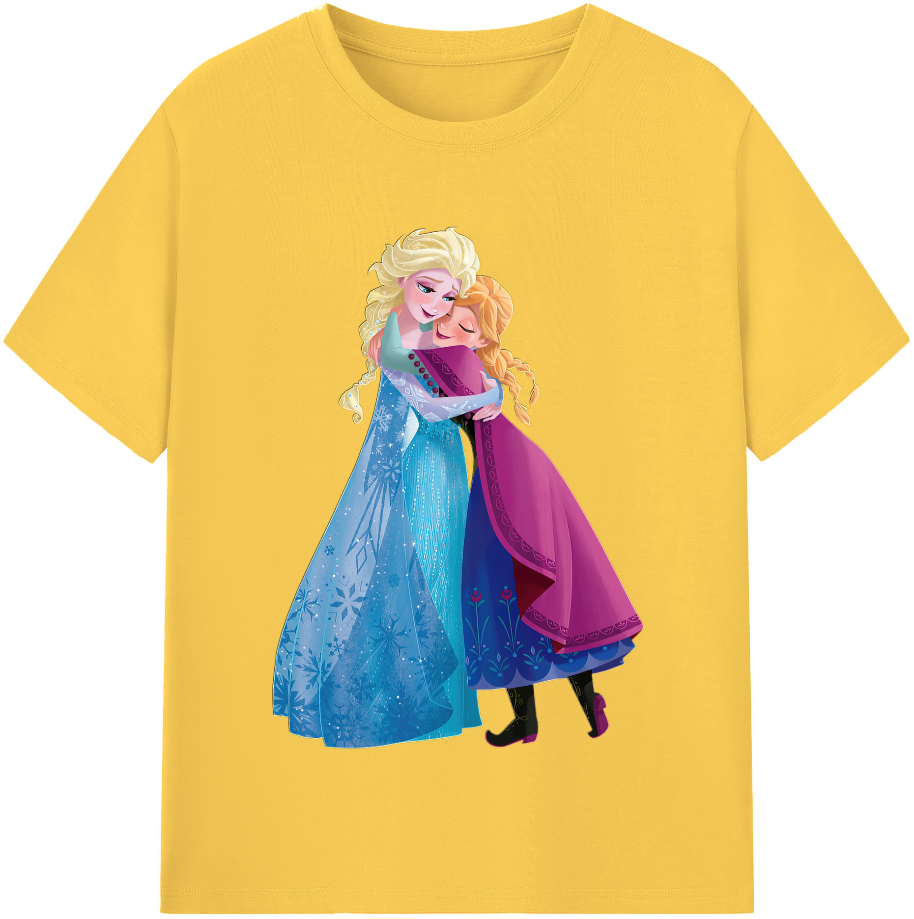 （画像用） アナと雪の女王 アンナ エルサ Frozen Anna Elsa 綿100％半袖Tシャツ（フロントプリント）