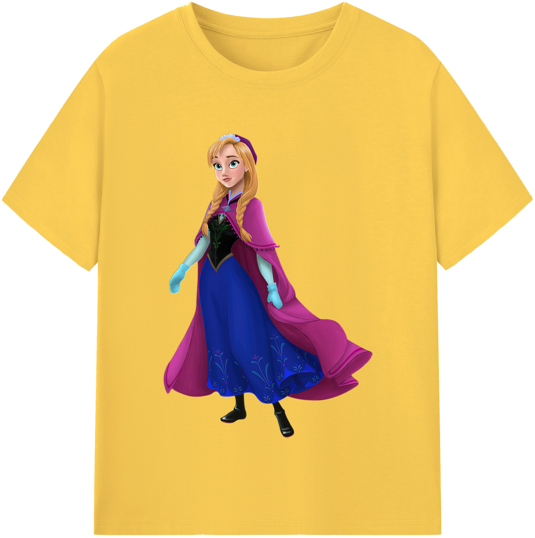 （画像用） アナと雪の女王 アンナ エルサ Frozen Anna Elsa 綿100％半袖Tシャツ（フロントプリント）