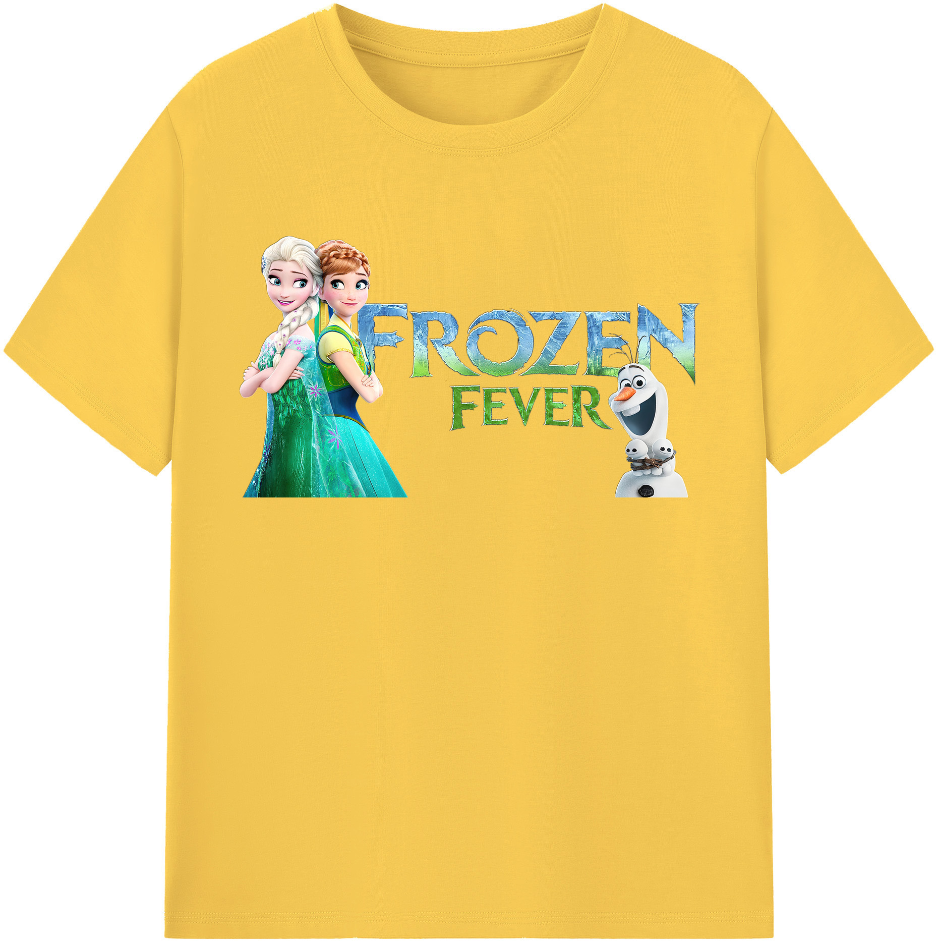 （画像用） アナと雪の女王 アンナ エルサ Frozen Anna Elsa 綿100％半袖Tシャツ（フロントプリント）