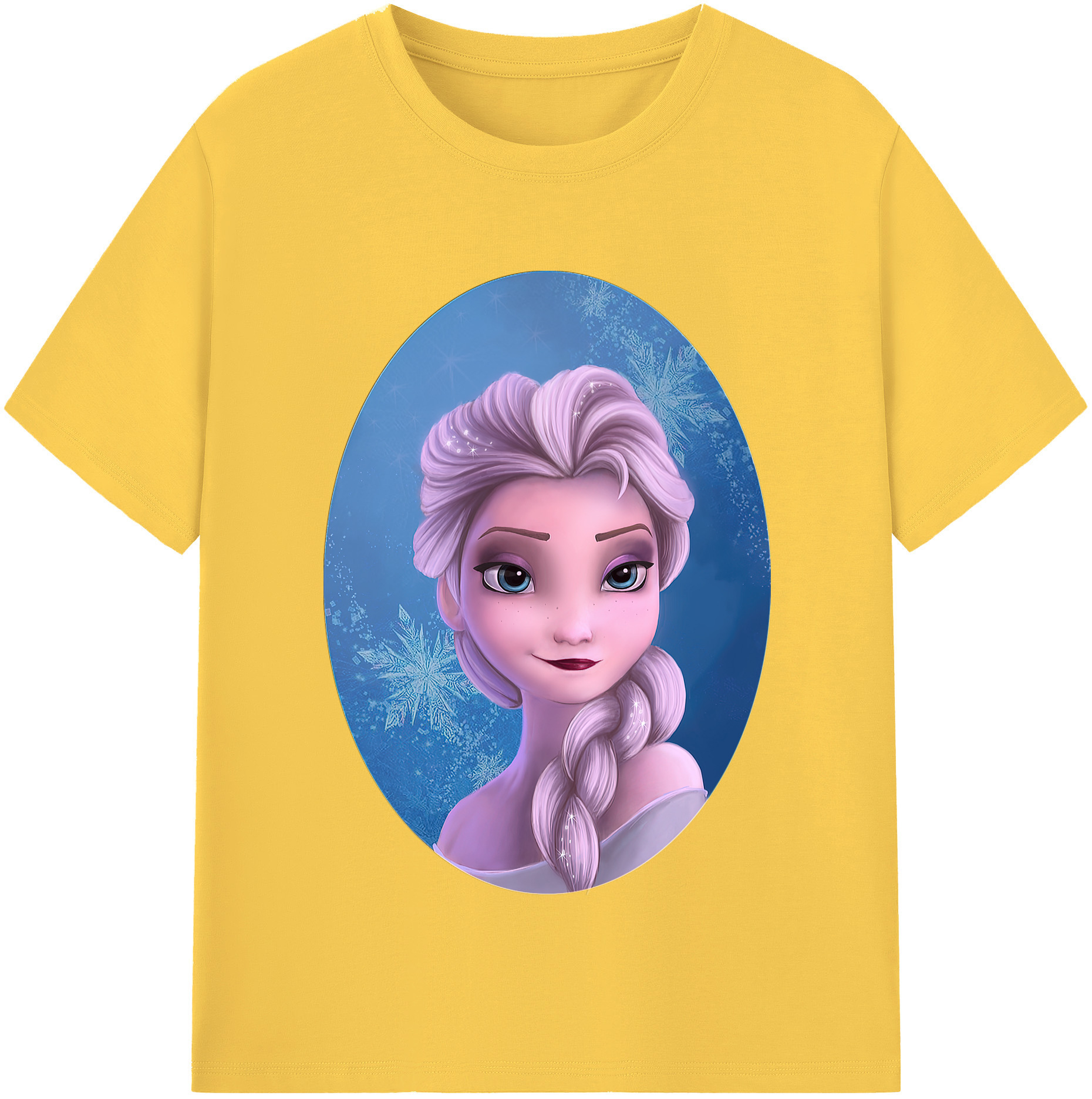 （画像用） アナと雪の女王 アンナ エルサ Frozen Anna Elsa 綿100％半袖Tシャツ（フロントプリント）