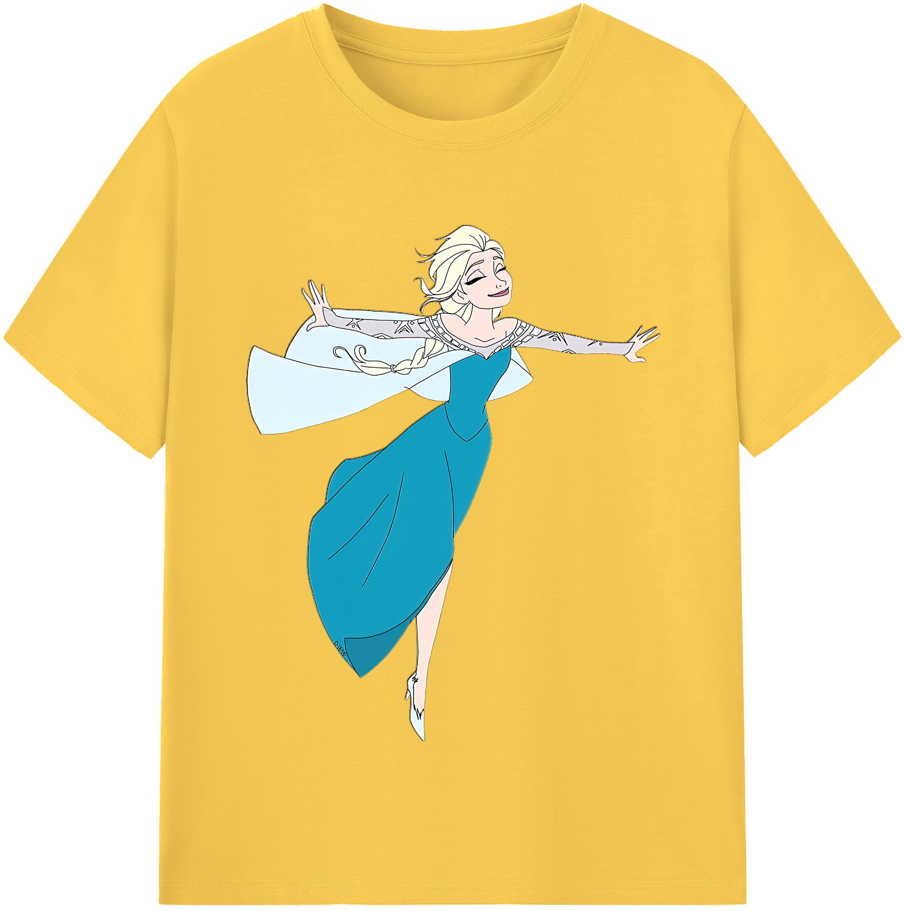 （画像用） アナと雪の女王 アンナ エルサ Frozen Anna Elsa 綿100％半袖Tシャツ（フロントプリント）