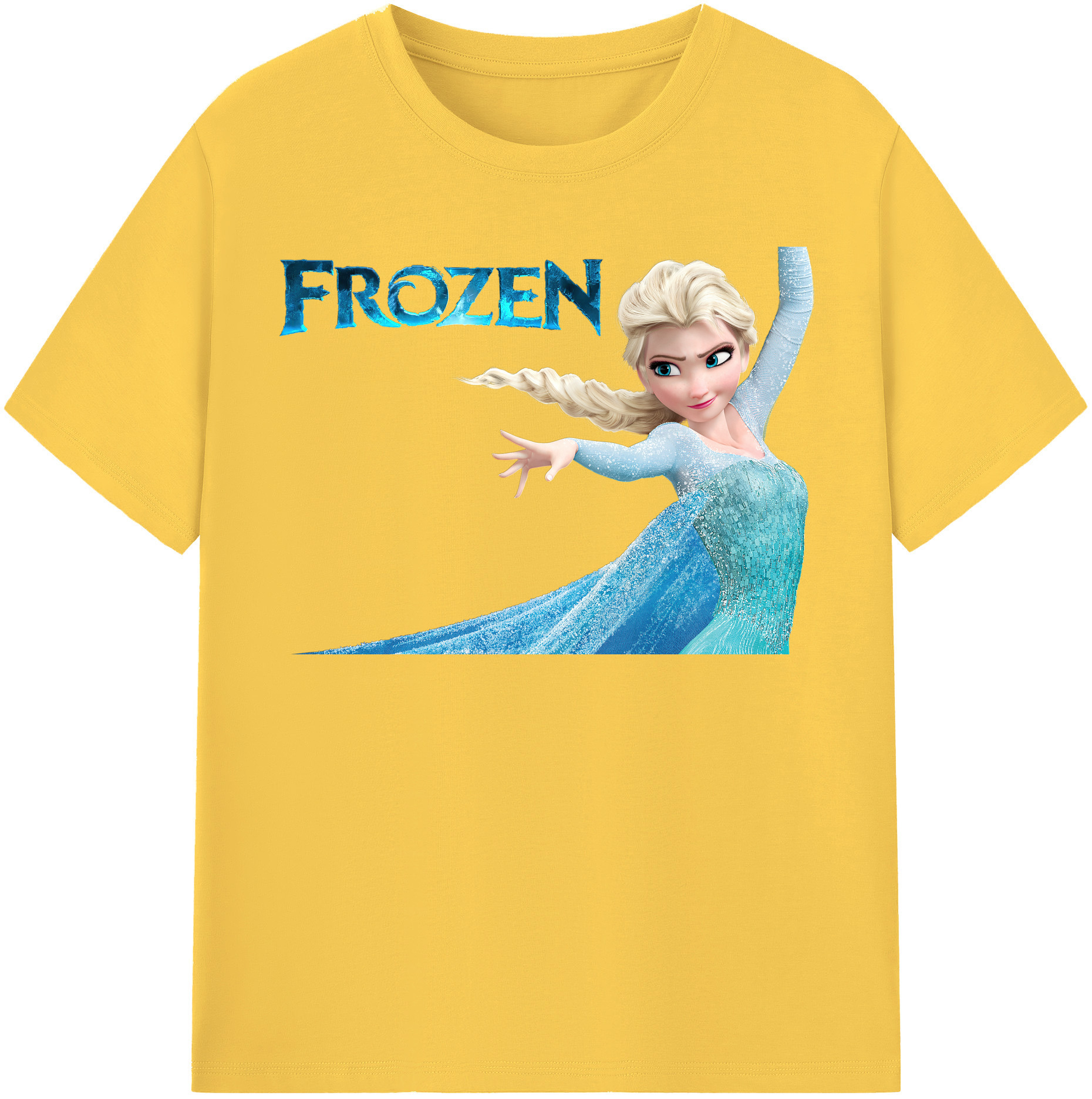 （画像用） アナと雪の女王 アンナ エルサ Frozen Anna Elsa 綿100％半袖Tシャツ（フロントプリント）