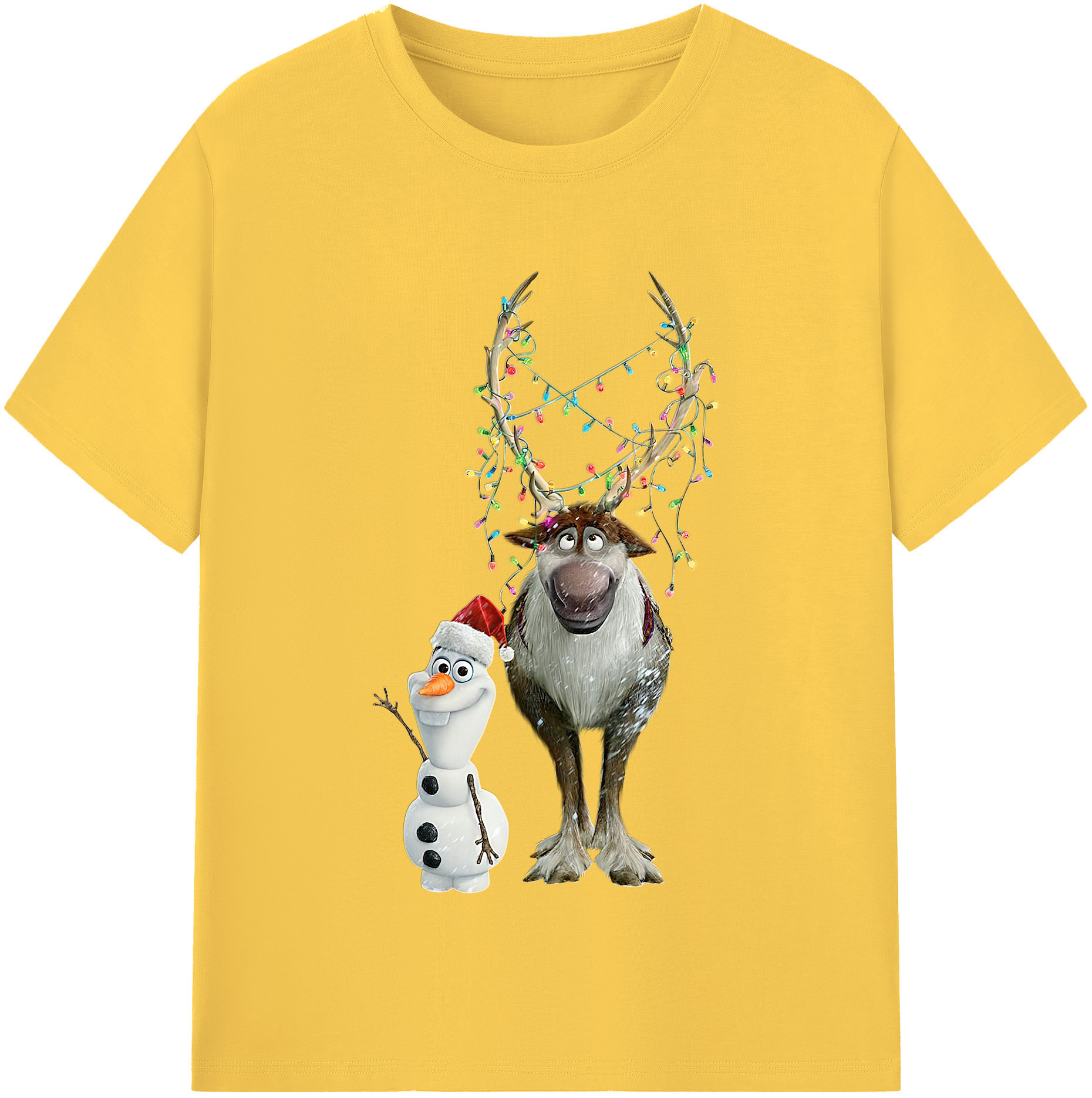 （画像用） アナと雪の女王 アンナ エルサ Frozen Anna Elsa 綿100％半袖Tシャツ（フロントプリント）