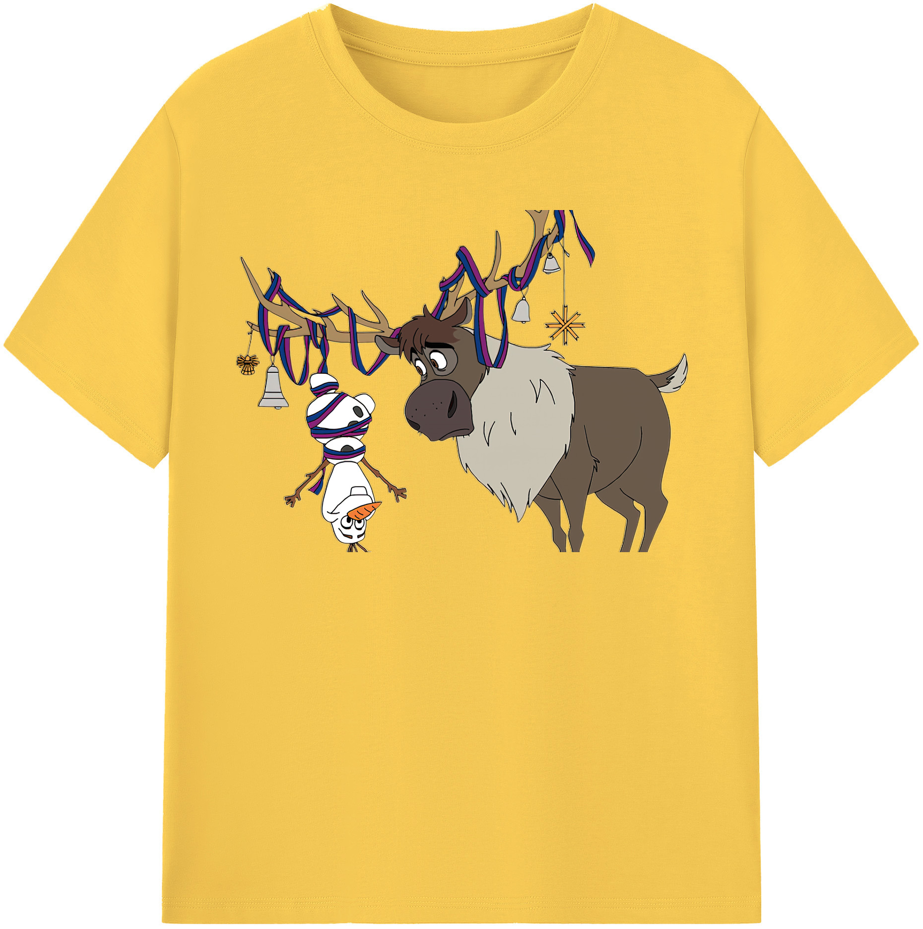 （画像用） アナと雪の女王 アンナ エルサ Frozen Anna Elsa 綿100％半袖Tシャツ（フロントプリント）