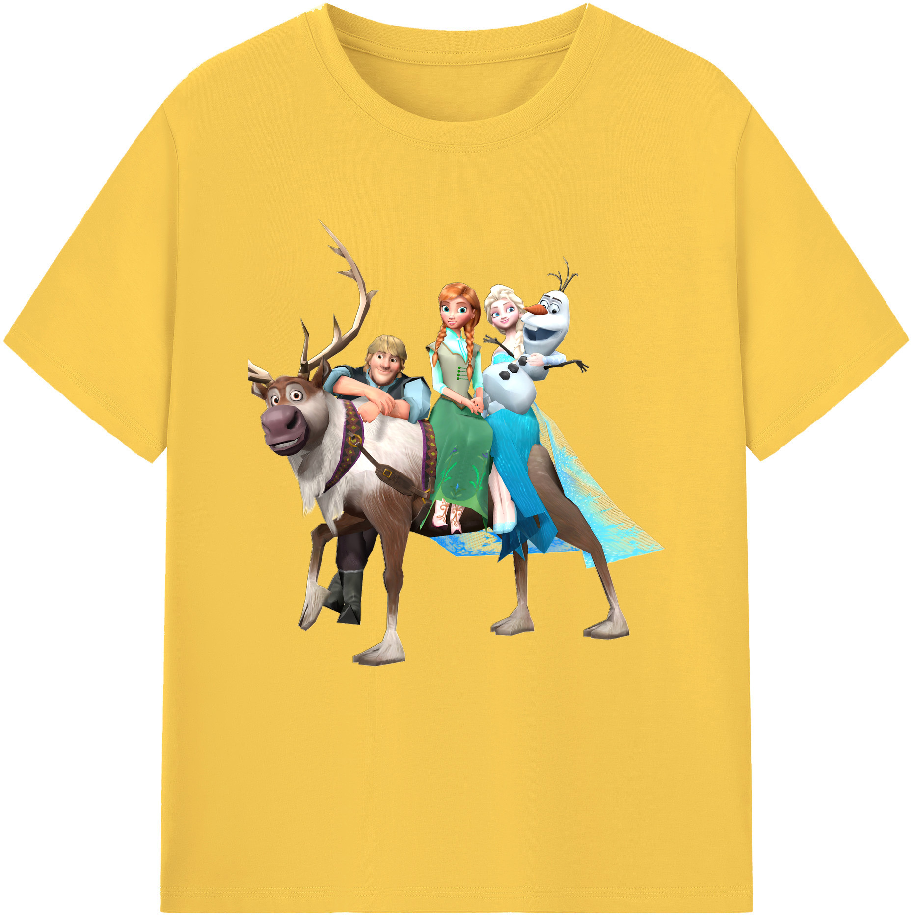 （画像用） アナと雪の女王 アンナ エルサ Frozen Anna Elsa 綿100％半袖Tシャツ（フロントプリント）