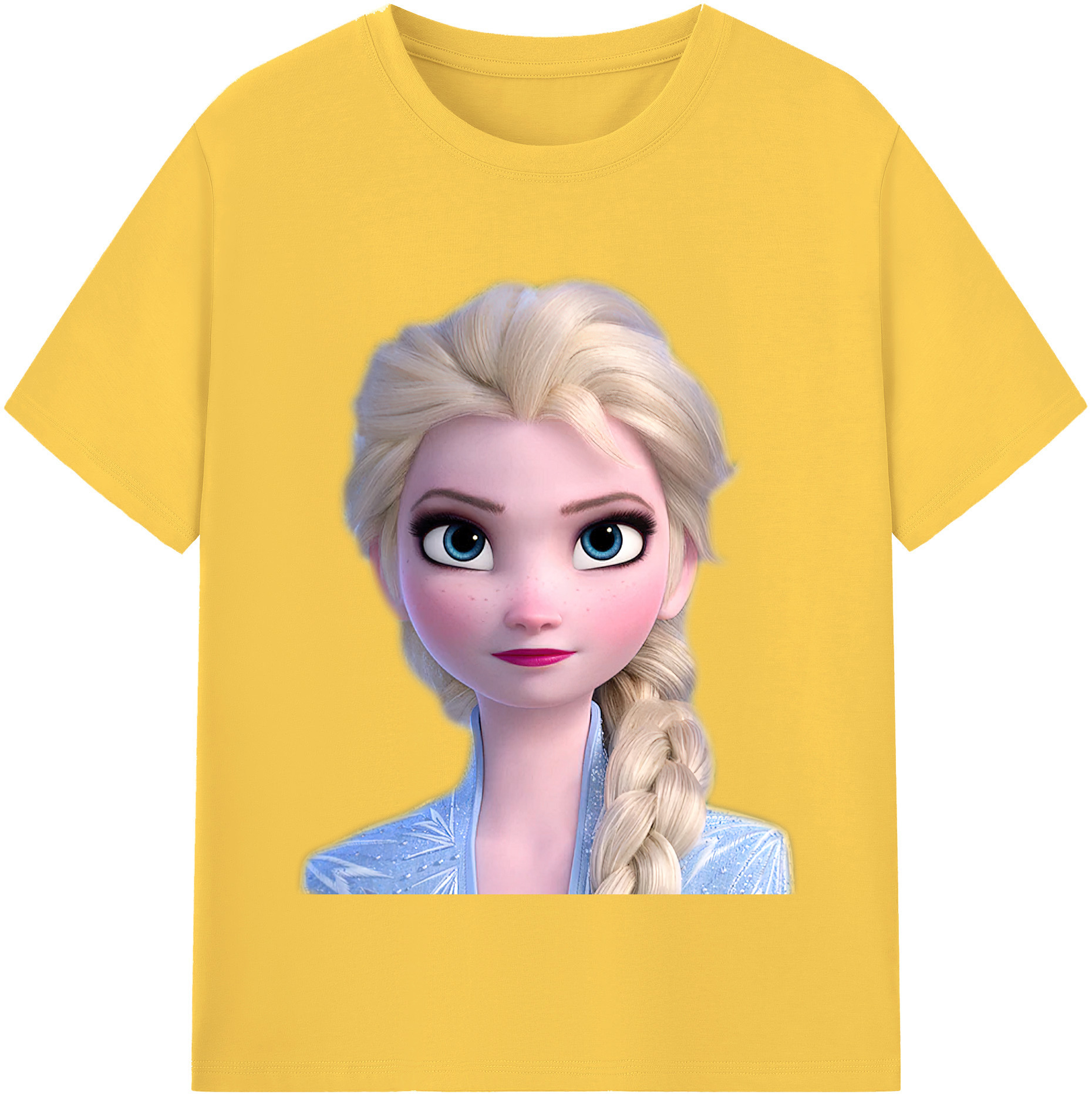 （画像用） アナと雪の女王 アンナ エルサ Frozen Anna Elsa 綿100％半袖Tシャツ（フロントプリント）