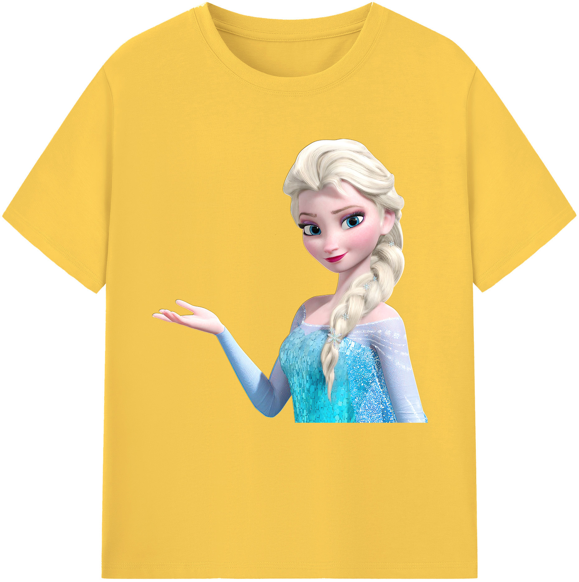 （画像用） アナと雪の女王 アンナ エルサ Frozen Anna Elsa 綿100％半袖Tシャツ（フロントプリント）
