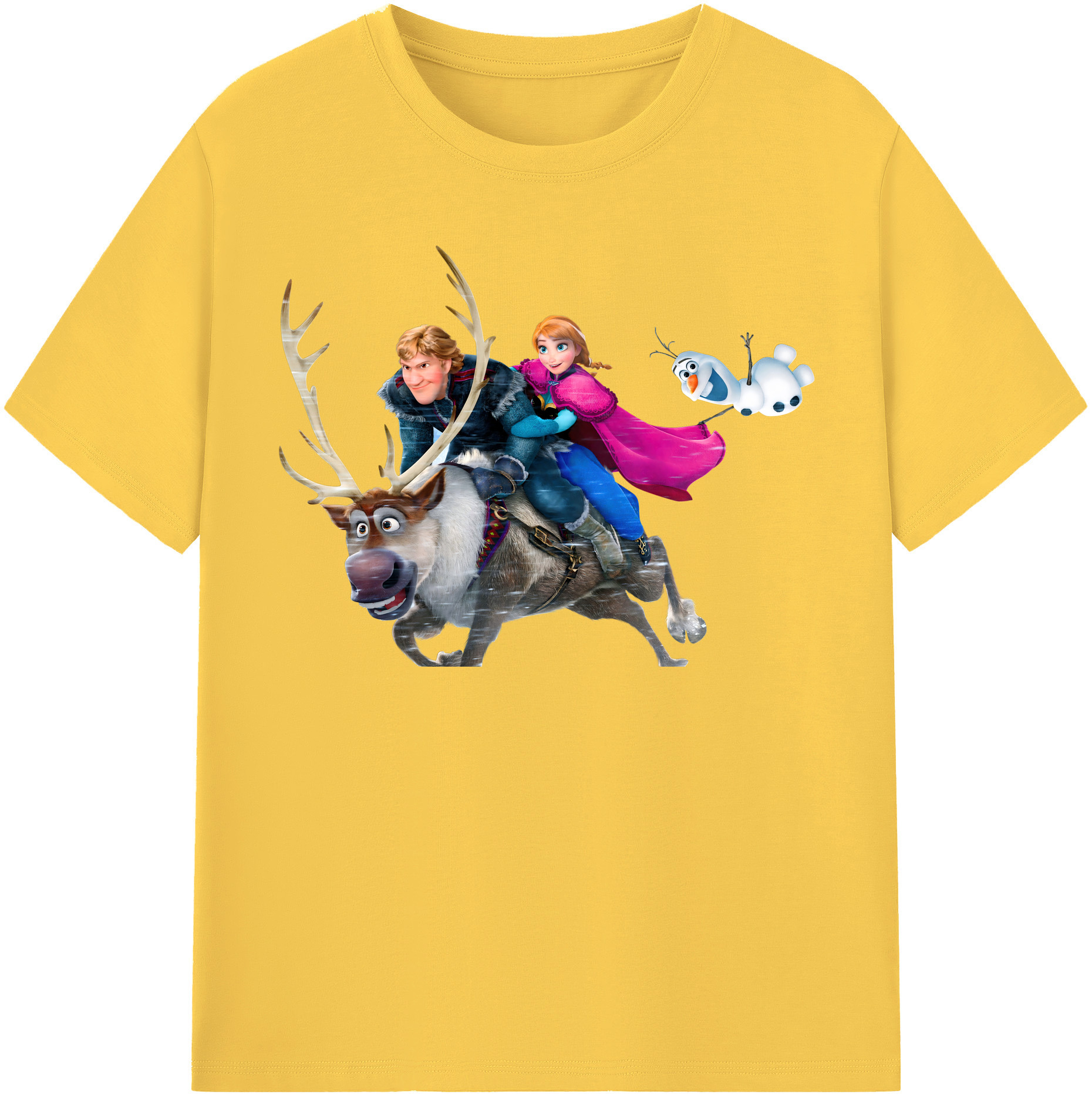（画像用） アナと雪の女王 アンナ エルサ Frozen Anna Elsa 綿100％半袖Tシャツ（フロントプリント）