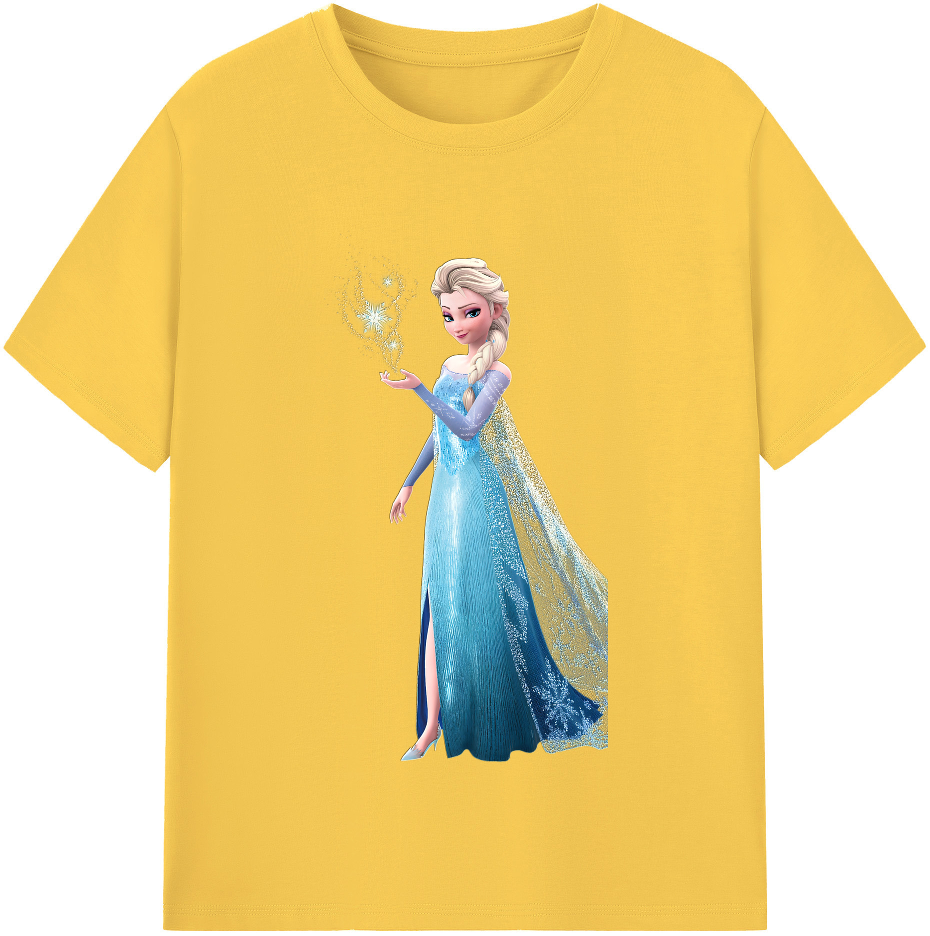 （画像用） アナと雪の女王 アンナ エルサ Frozen Anna Elsa 綿100％半袖Tシャツ（フロントプリント）