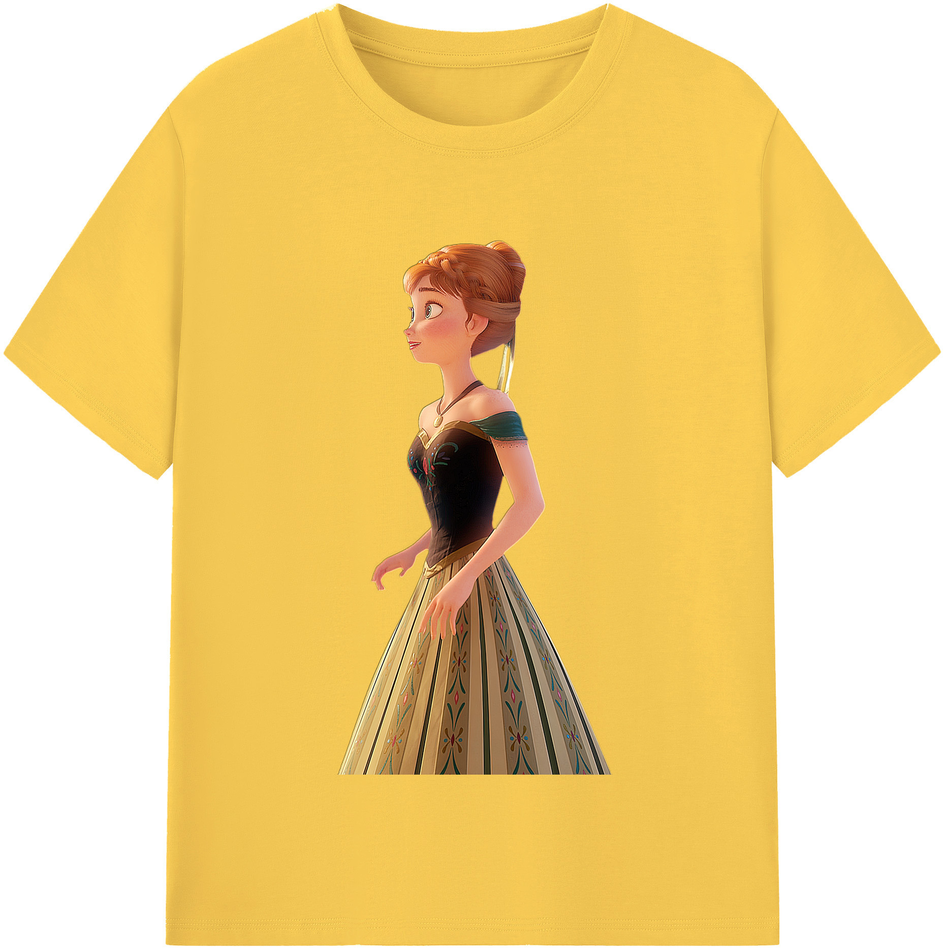 （画像用） アナと雪の女王 アンナ エルサ Frozen Anna Elsa 綿100％半袖Tシャツ（フロントプリント）