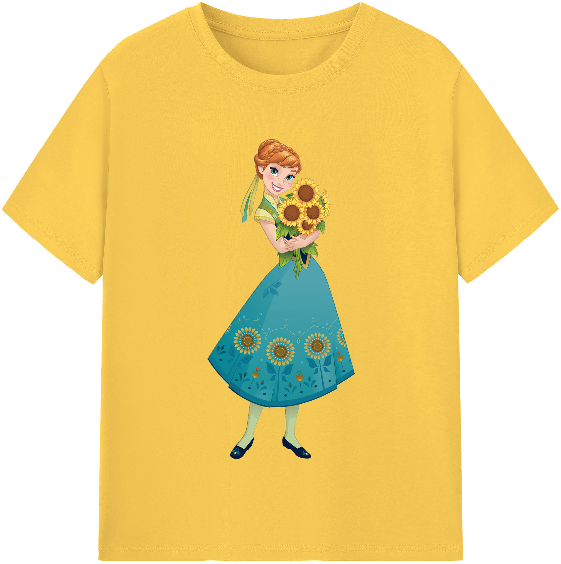 （画像用） アナと雪の女王 アンナ エルサ Frozen Anna Elsa 綿100％半袖Tシャツ（フロントプリント）
