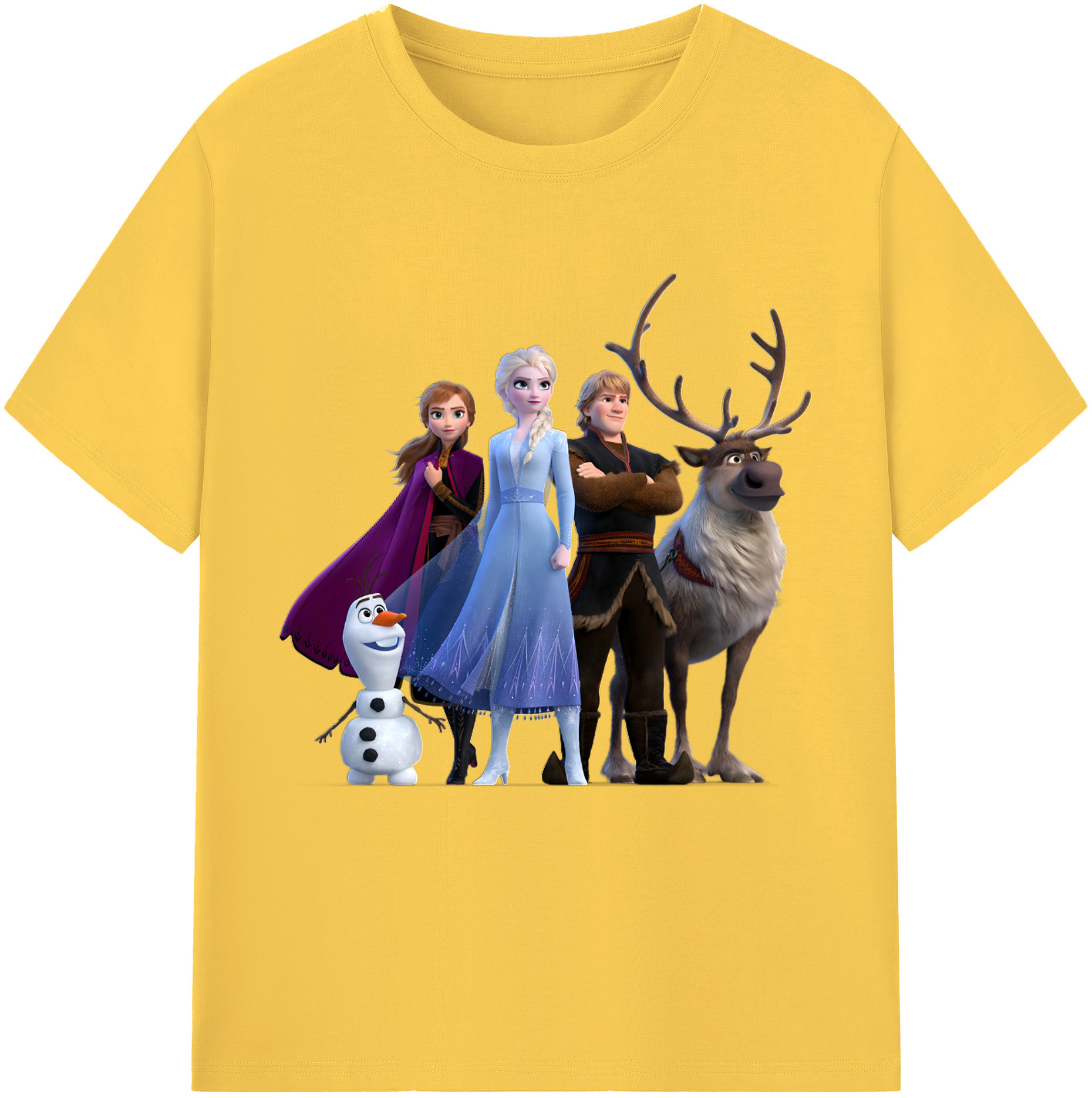 （画像用） アナと雪の女王 アンナ エルサ Frozen Anna Elsa 綿100％半袖Tシャツ（フロントプリント）