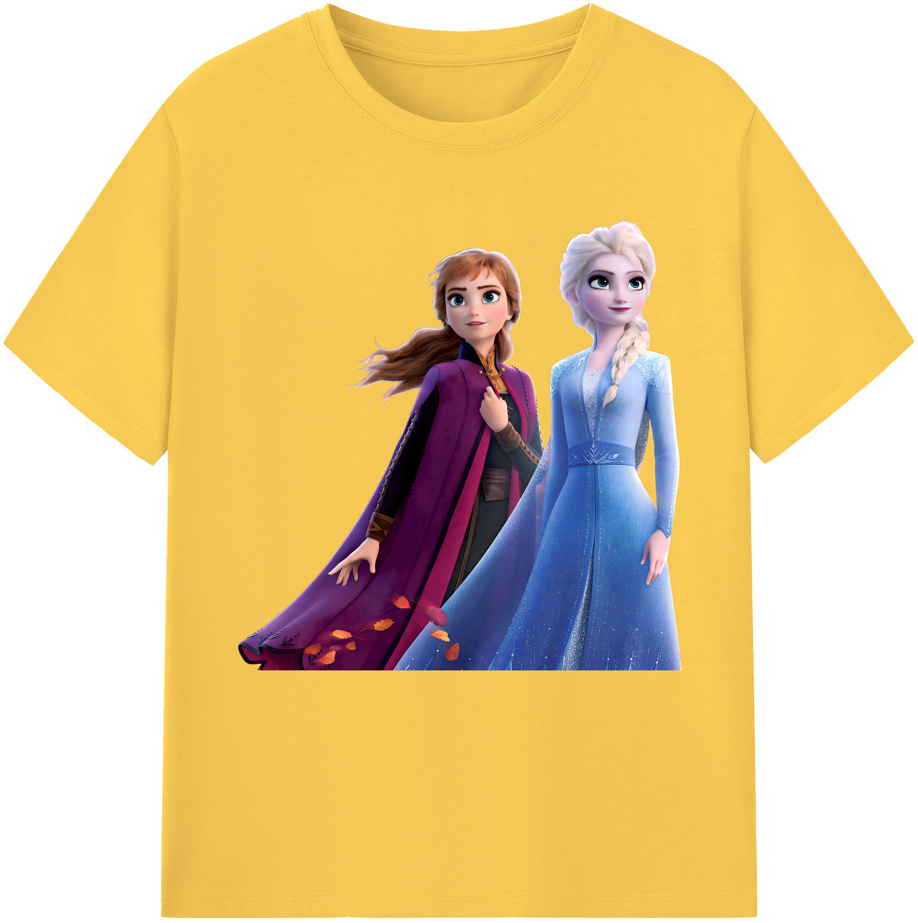 （画像用） アナと雪の女王 アンナ エルサ Frozen Anna Elsa 綿100％半袖Tシャツ（フロントプリント）