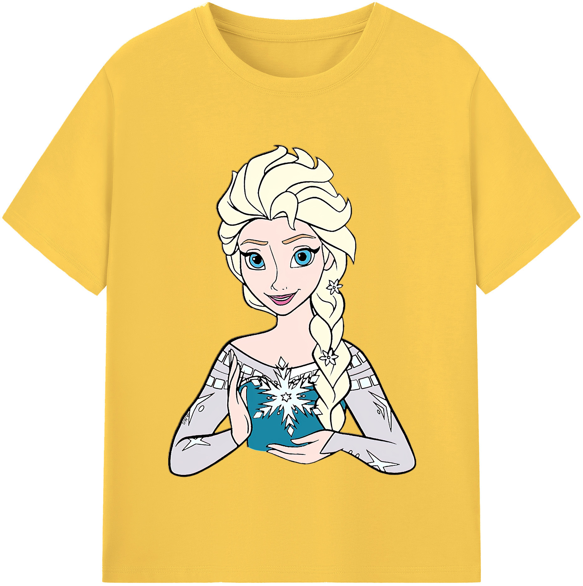（画像用） アナと雪の女王 アンナ エルサ Frozen Anna Elsa 綿100％半袖Tシャツ（フロントプリント）