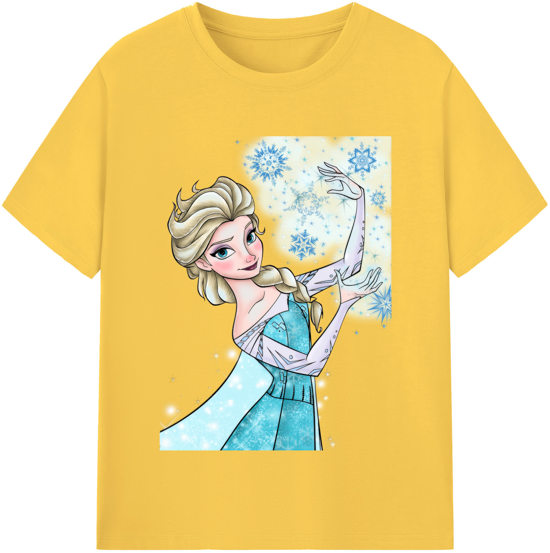 （画像用） アナと雪の女王 アンナ エルサ Frozen Anna Elsa 綿100％半袖Tシャツ（フロントプリント）