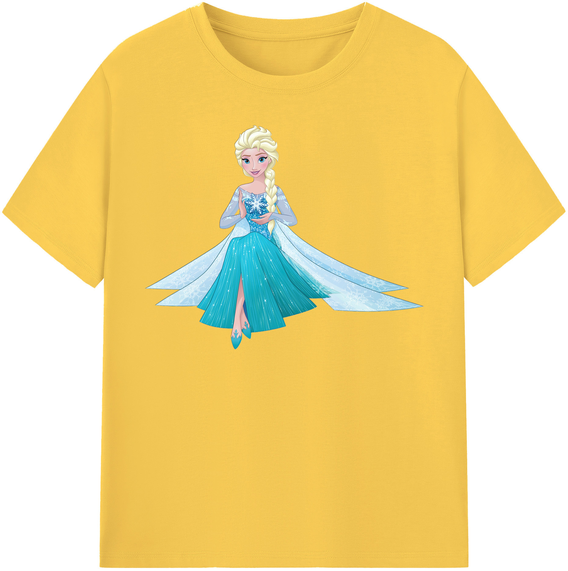 （画像用） アナと雪の女王 アンナ エルサ Frozen Anna Elsa 綿100％半袖Tシャツ（フロントプリント）