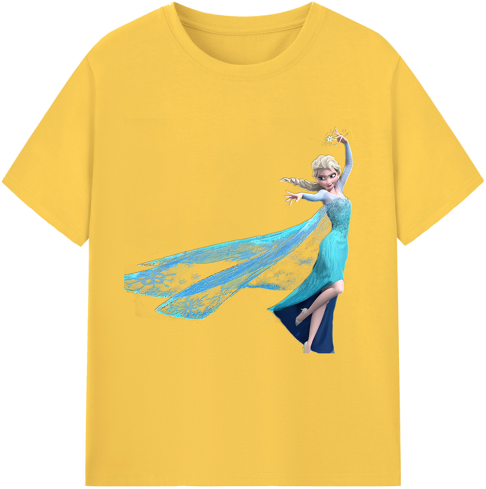 （画像用） アナと雪の女王 アンナ エルサ Frozen Anna Elsa 綿100％半袖Tシャツ（フロントプリント）