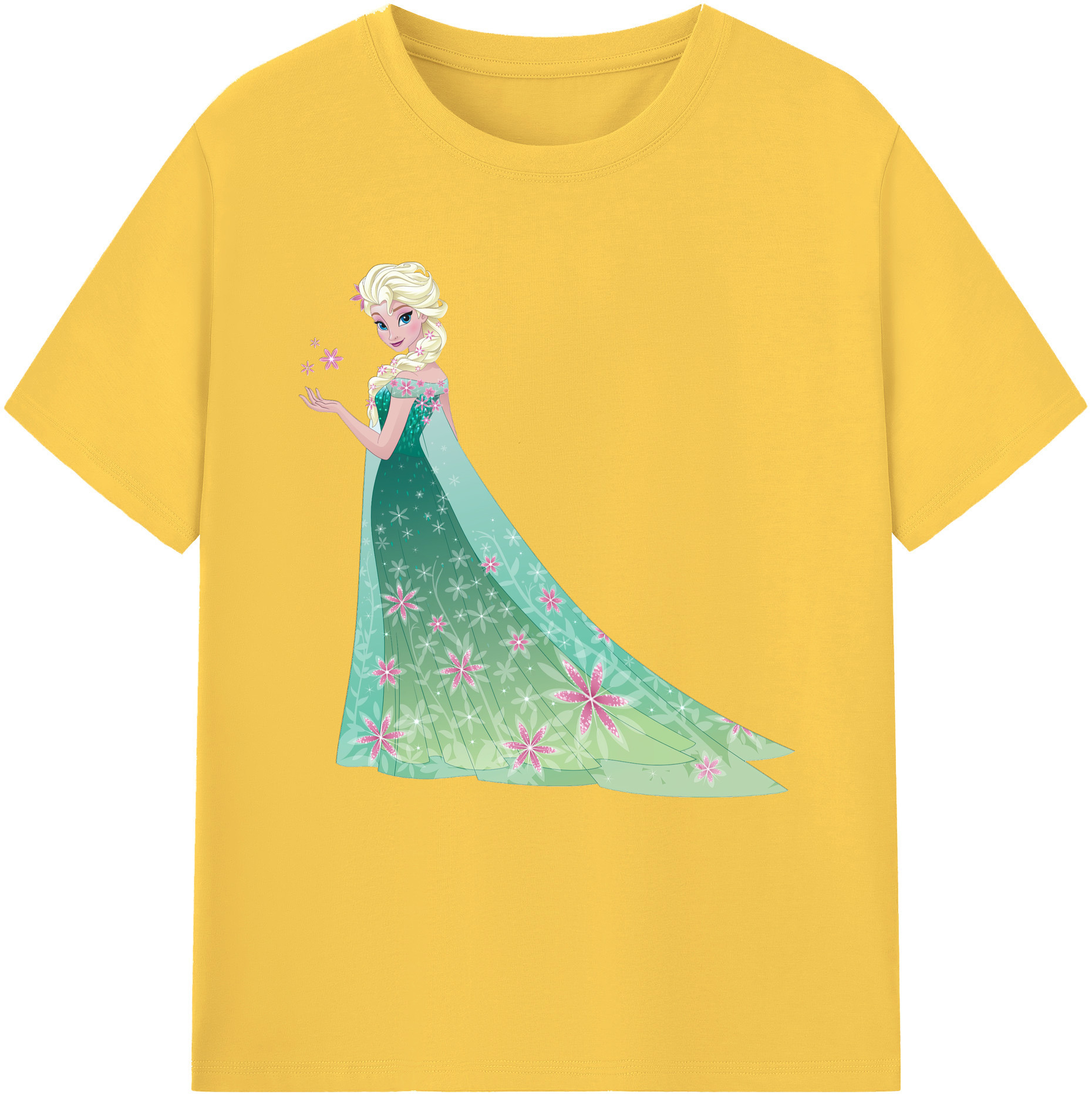 （画像用） アナと雪の女王 アンナ エルサ Frozen Anna Elsa 綿100％半袖Tシャツ（フロントプリント）