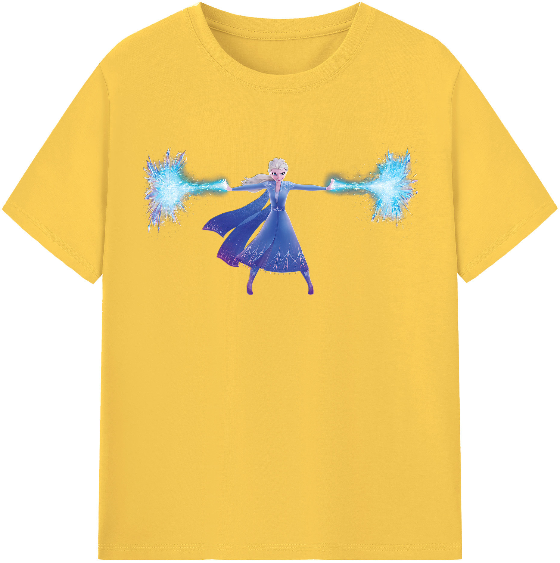（画像用） アナと雪の女王 アンナ エルサ Frozen Anna Elsa 綿100％半袖Tシャツ（フロントプリント）
