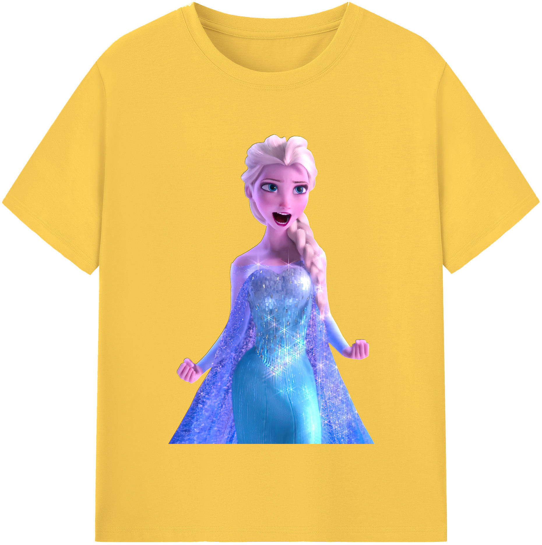 （画像用） アナと雪の女王 アンナ エルサ Frozen Anna Elsa 綿100％半袖Tシャツ（フロントプリント）